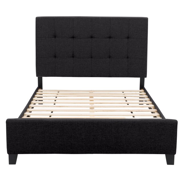 Corliving Ellery Black Full Tufted Bed, Can You Put A Mattress On Metal Frame Without Box Spring