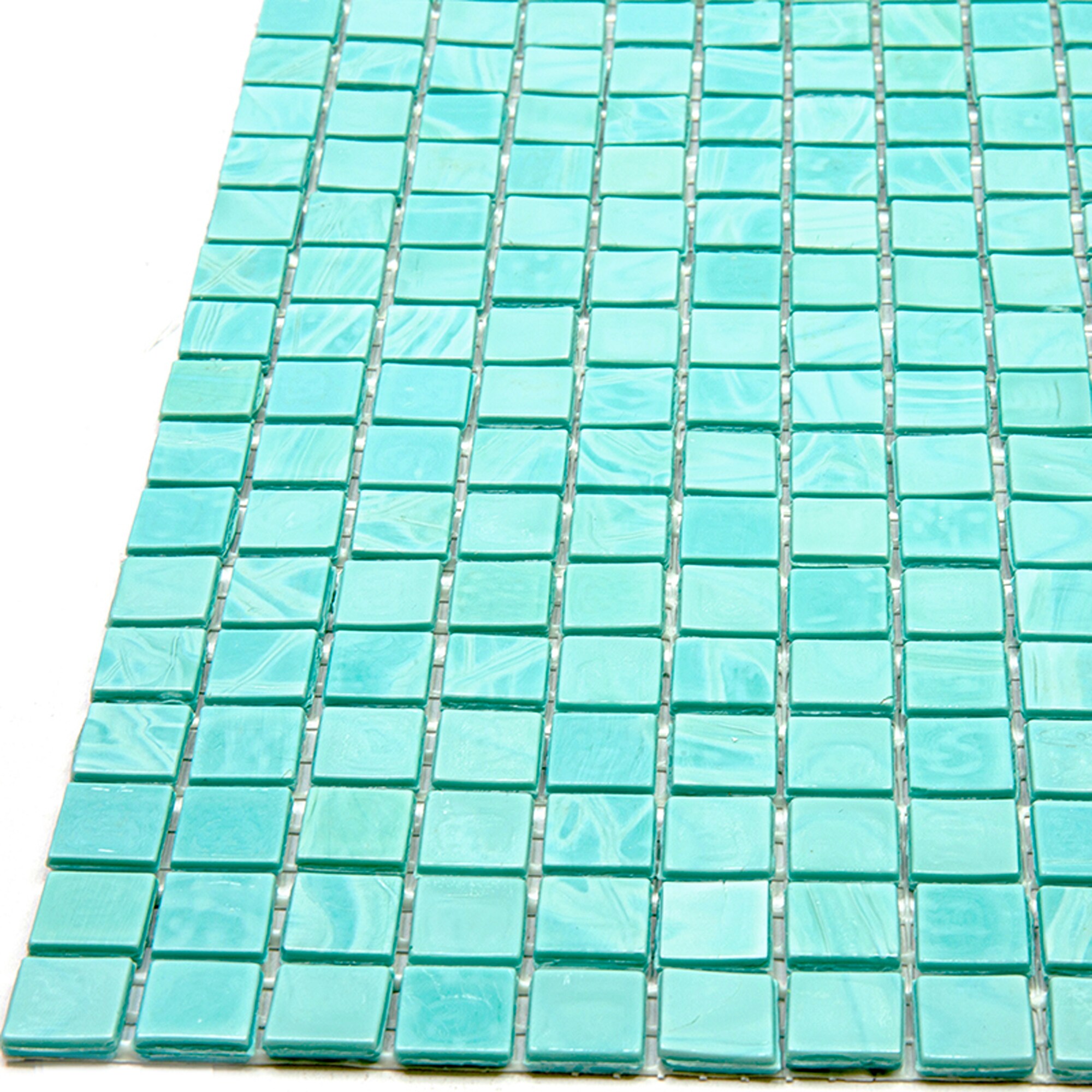 Mint Green Glass Mosaic Wall and Floor Tile, 11.6" x 11.6"