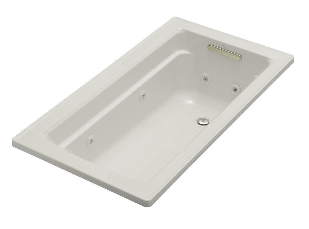 KOHLER 1122-H-95 Archer 32-Inches x 60-Inches Ice Grey Acrylic Rectangular Drop-in Whirlpool tub ( Reversible Drain )