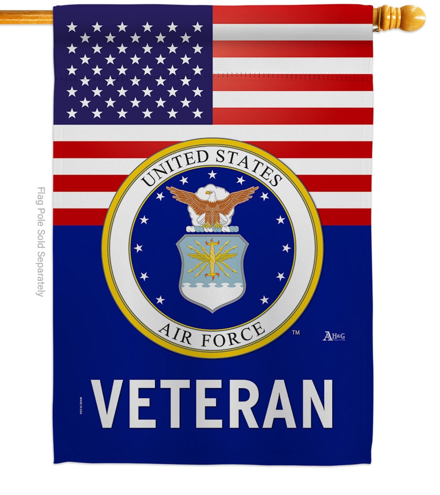 AMERICANA HOME & GARDEN CO LWH140616-BO 3.3-ft W x 2.3-ft H Military Air Force House flag