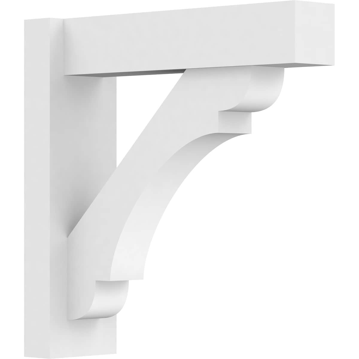 Ekena Millwork OUTP05X18X18OLY05 5-in W X 18-in D X 18-in H Olympic Architectural Grade PVC Outlooker with Block Ends