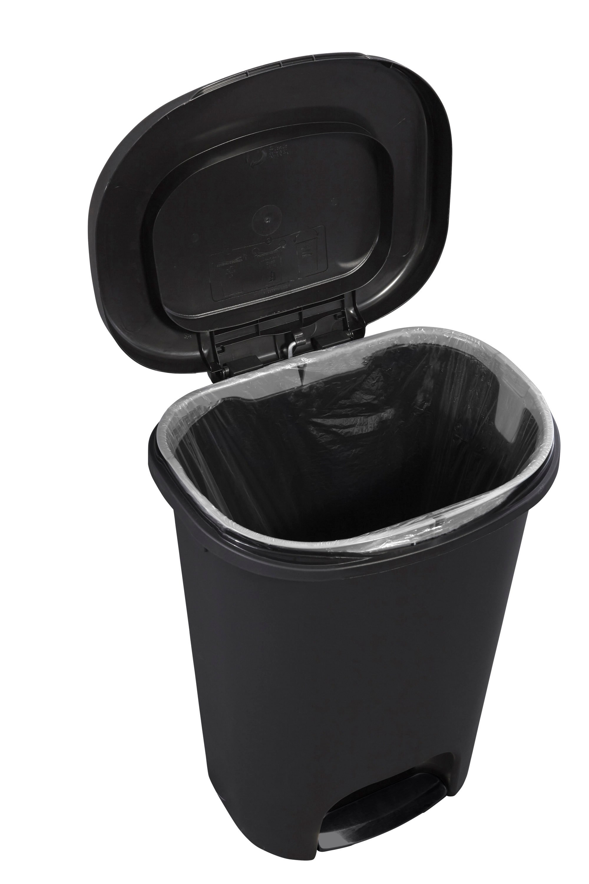 Rubbermaid Classic 13 Gallon Premium Step-On Trash Can with Lid and  Stainless-Steel Pedal, Black Waste Bin for Kitchen