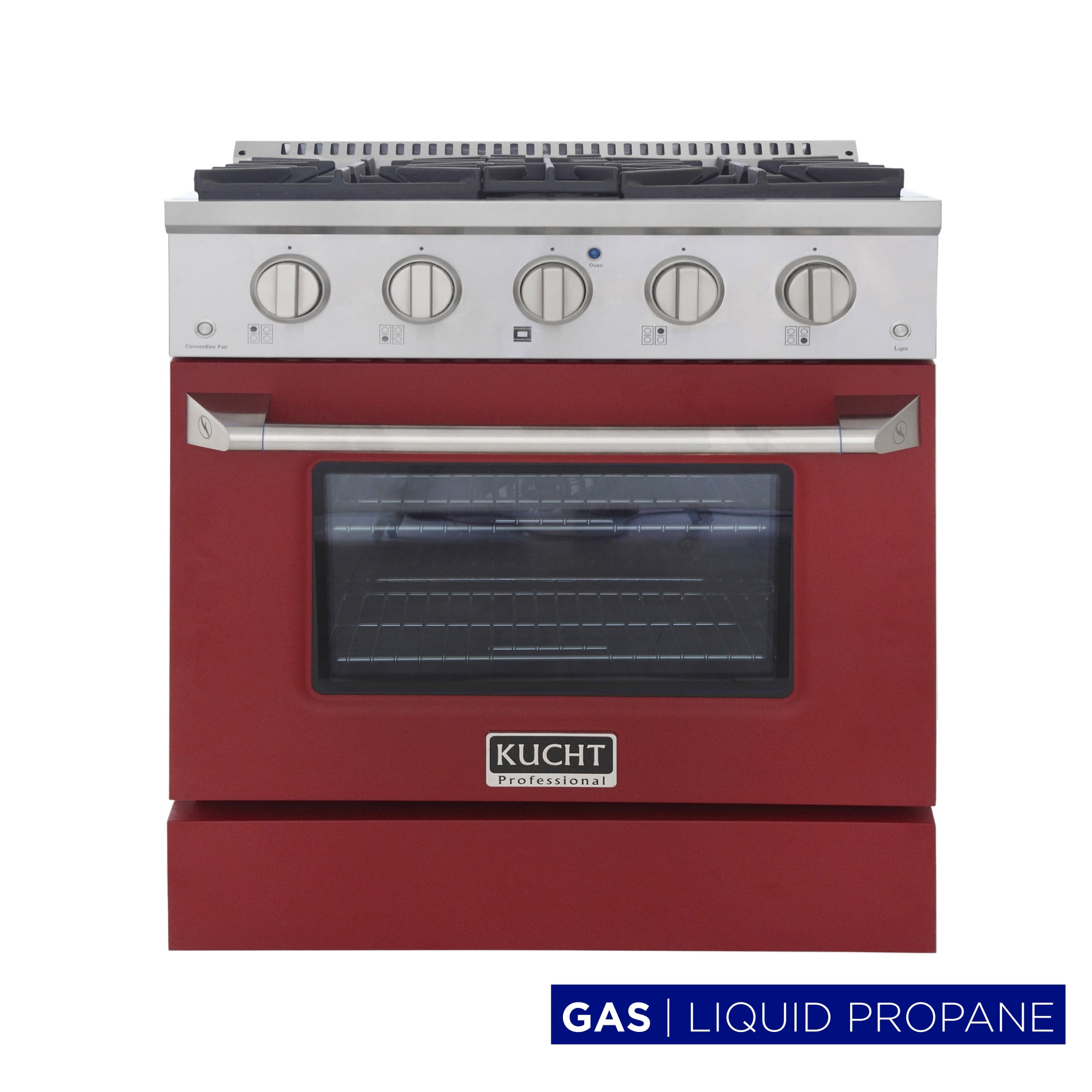 Kucht KNG301/LP-R KNG 30-in 4 burners 4.2-cu ft Convection Oven Freestanding Liquid Propane Gas Range ( Red )