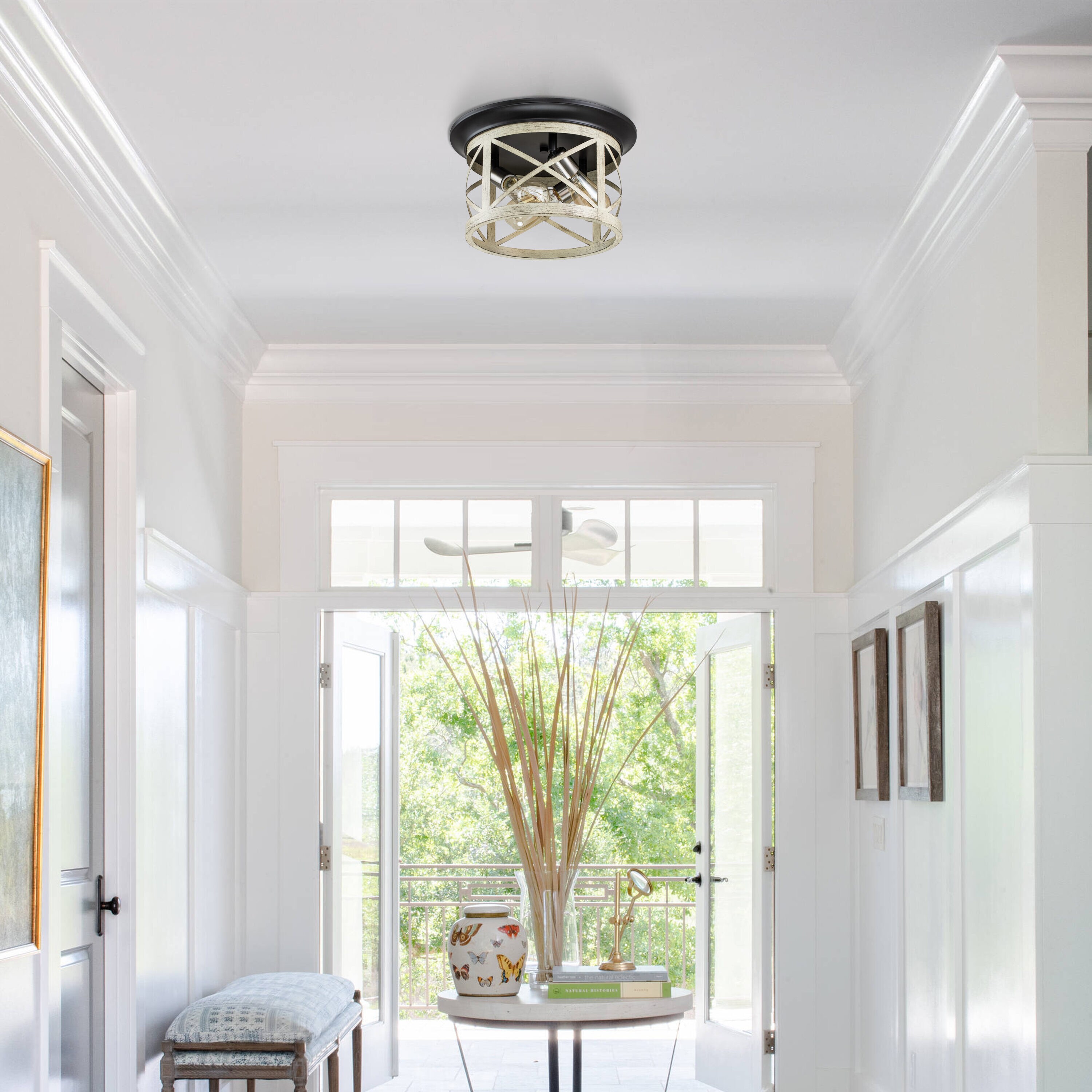 C Cattleya 3-Light Oil-Rubbed Bronze Flush Mount Light CA2154-FM at ...