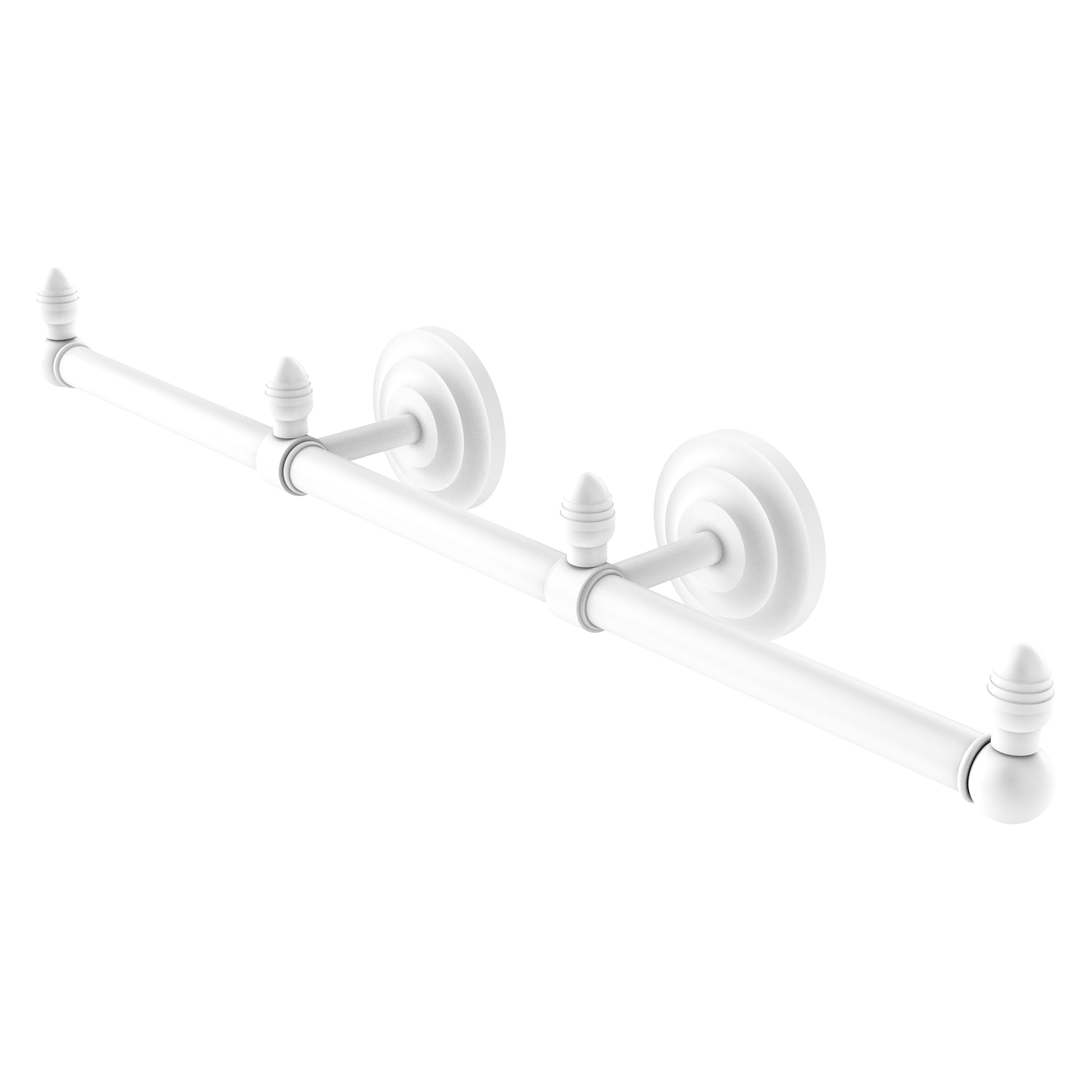 Allied Brass BPQN-HTB-3-WHM Que New 22-in double Matte White Wall mount Double Towel Bar