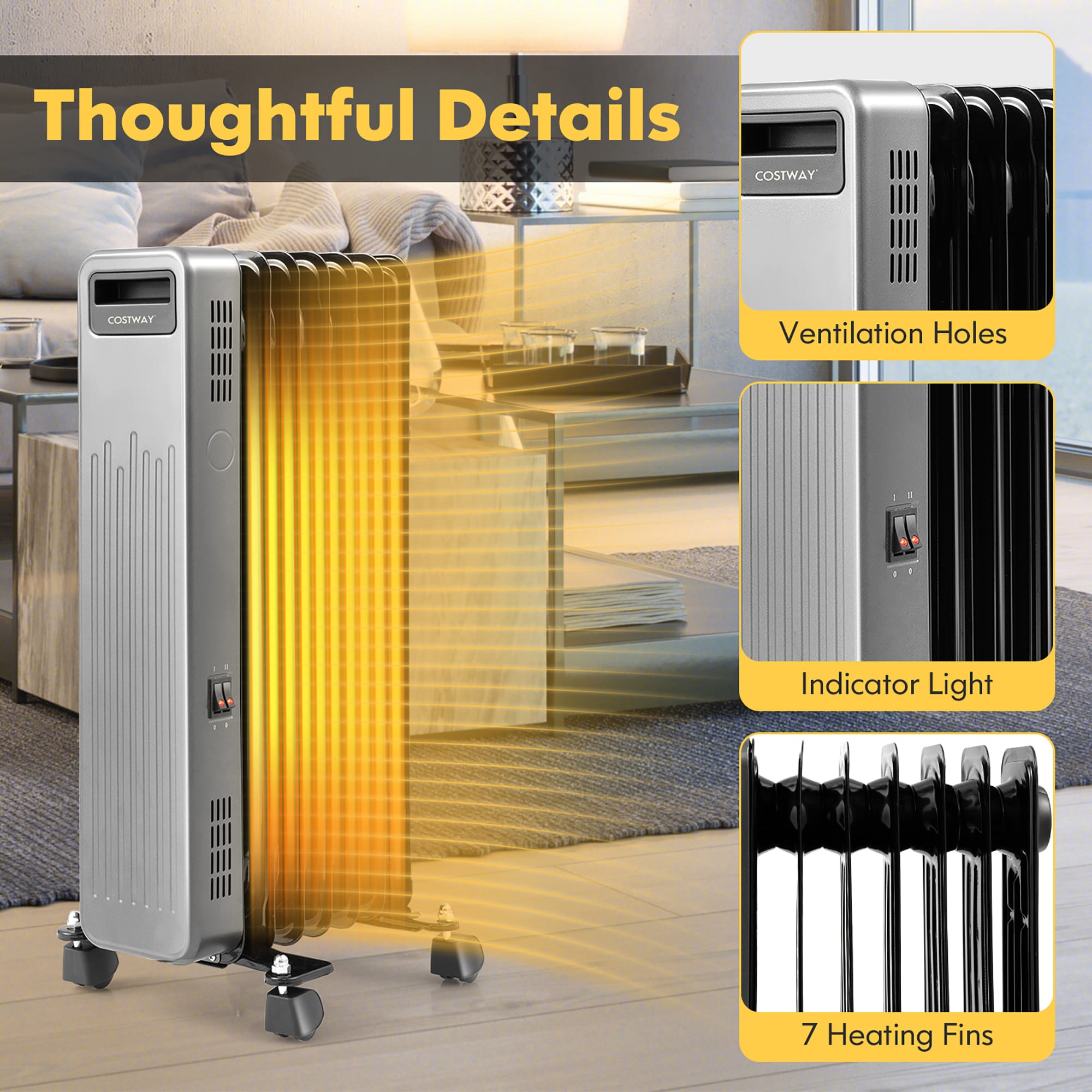 Goplus EP25438US-BK Portable-Electric-Heat - View #8