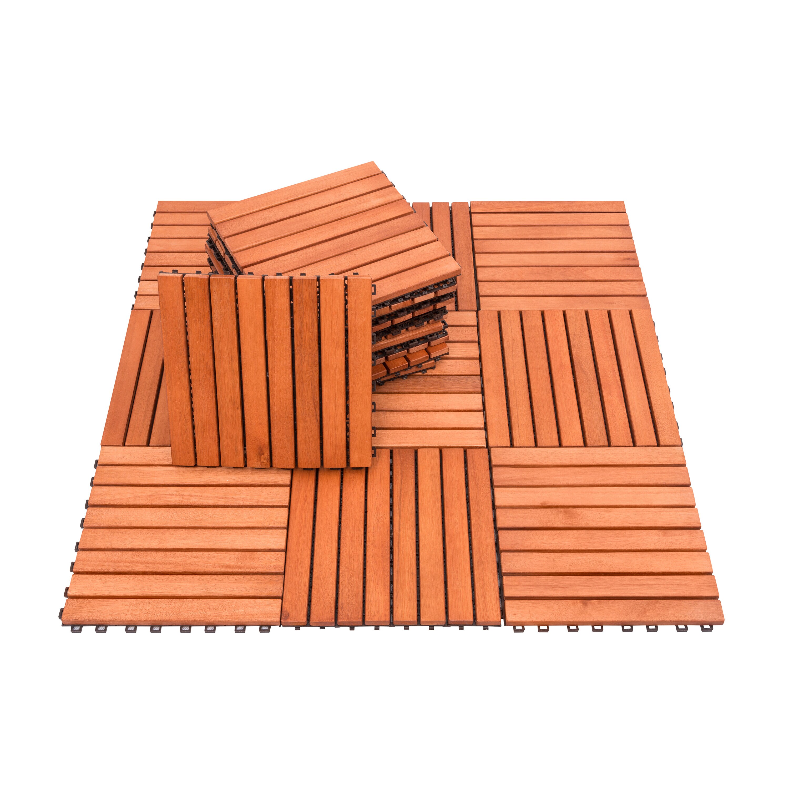 Maocao Hoom 11-in x 11-in Brown Prefinished Pressure Treated Wood Deck Tile (8.4-sq ft)