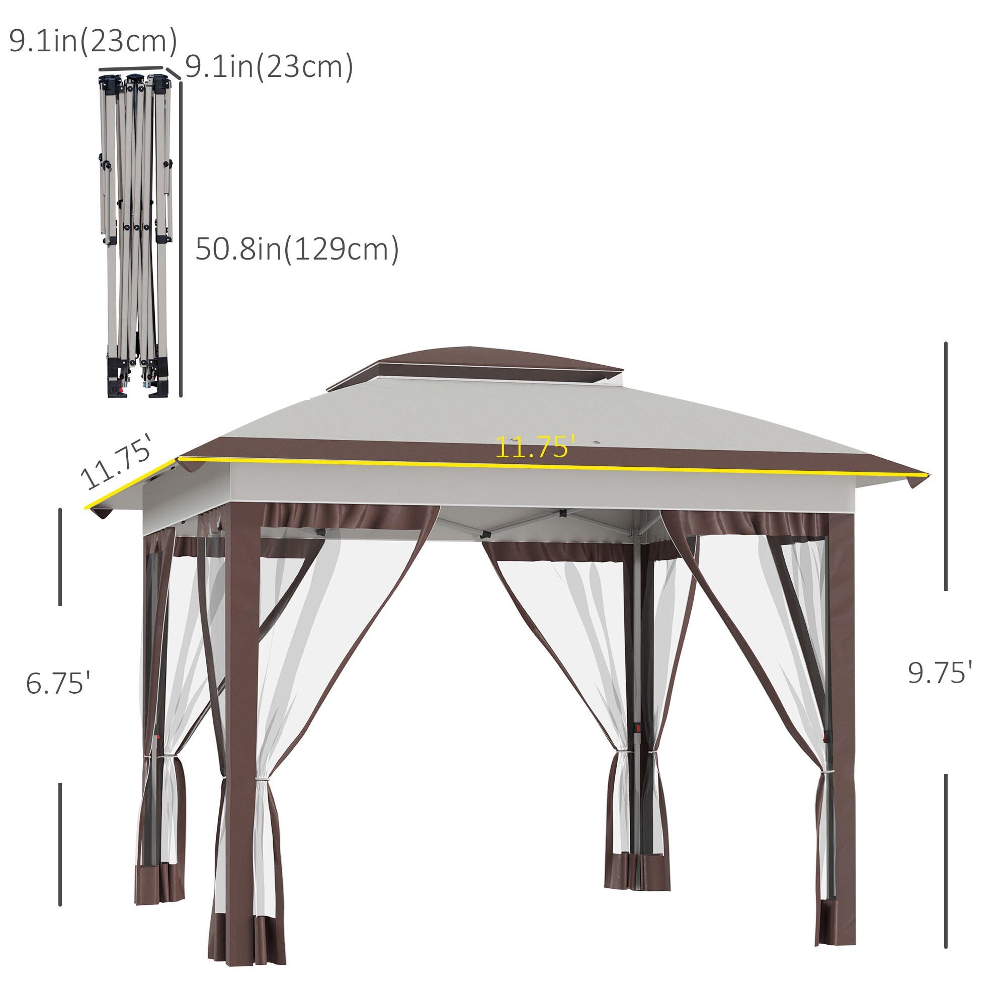 Kahomvis WS-QPW6-2230 Wood-Resin-Gazebos - View #3
