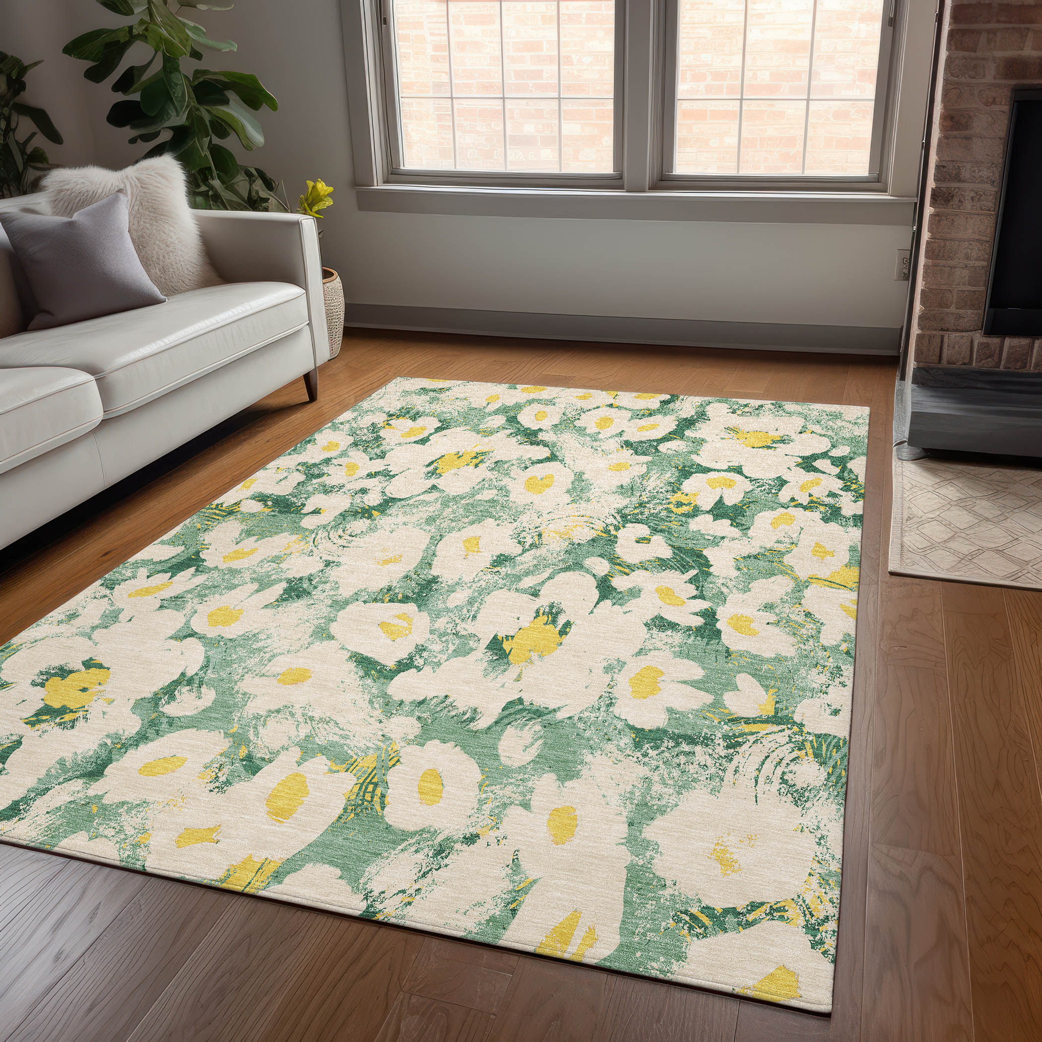 Addison Rugs ACN538GE10X14 Chantille 10 x 14 (ft) Polyester Green Rectangular Indoor/Outdoor Geometric Farmhouse/Cottage Machine washable Area rug