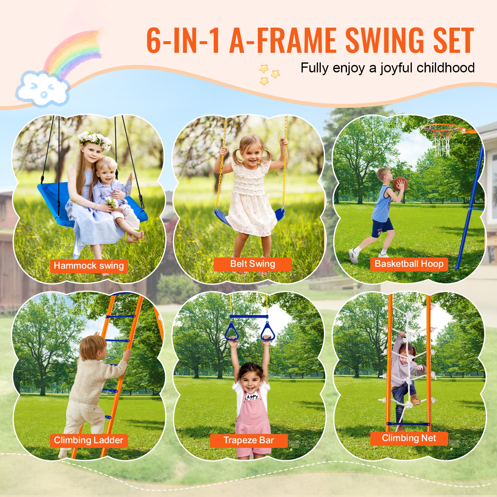 VEVOR AXQQTZ4RW000I4JXOV0 Playset-Swings - View #3