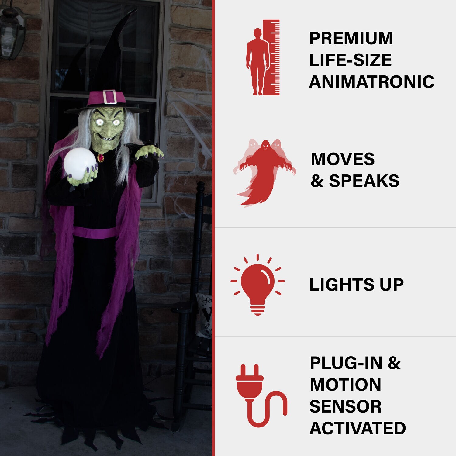 Haunted Hill Farm HHFTNWITCH-6FLSA Halloween-Animatronics - View #2