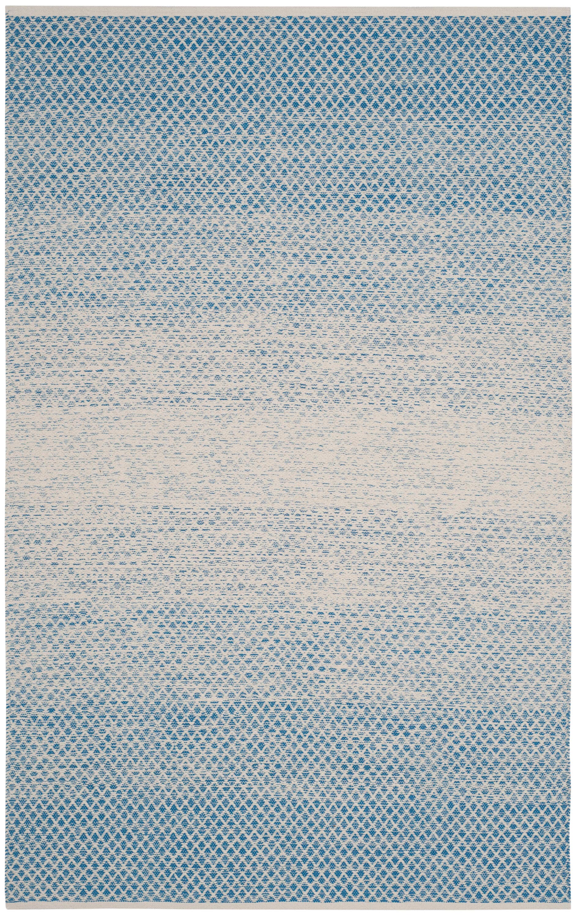 Montauk 5' x 8' Blue/Ivory Flat Woven Wool Cotton Area Rug