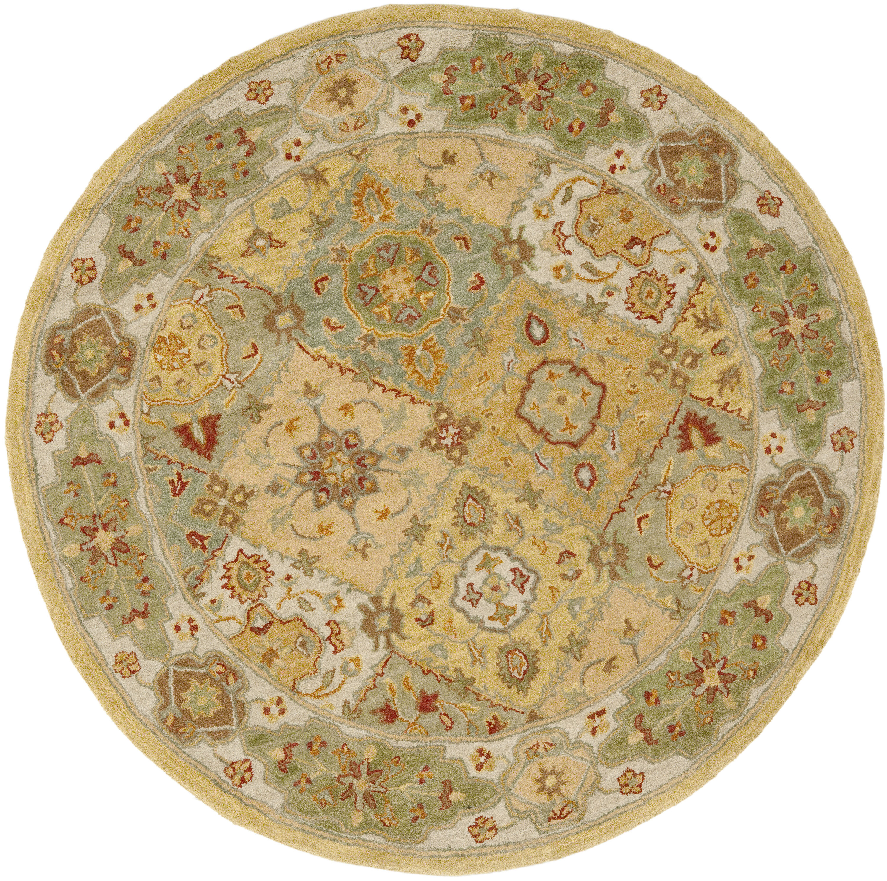 Elegant Ivory Wool 6' Round Hand-Tufted Area Rug