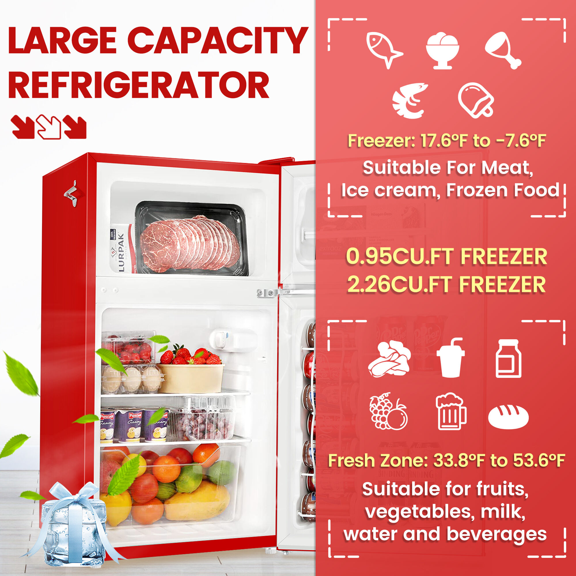 JEREMY CASS 3.5 cu. ft. Compact Refrigerator Mini Fridge in Wood
