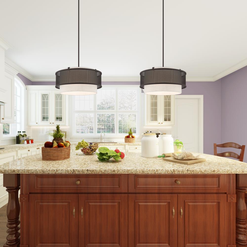 Braddock Bronze 4-Light Drum Chandelier with Oatmeal Shade