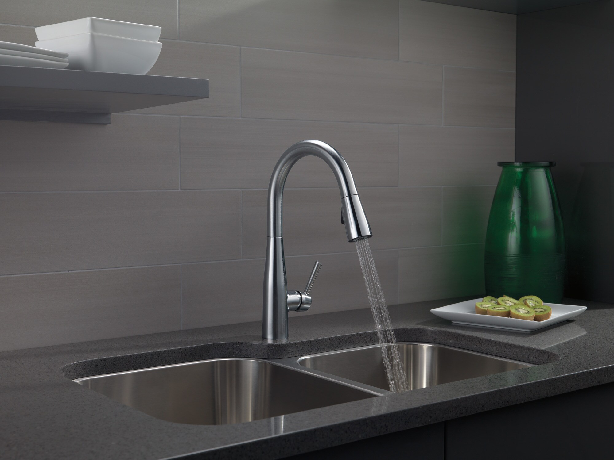 Arctic Stainless Steel Pull-Down Single Handle Kitchen Faucet