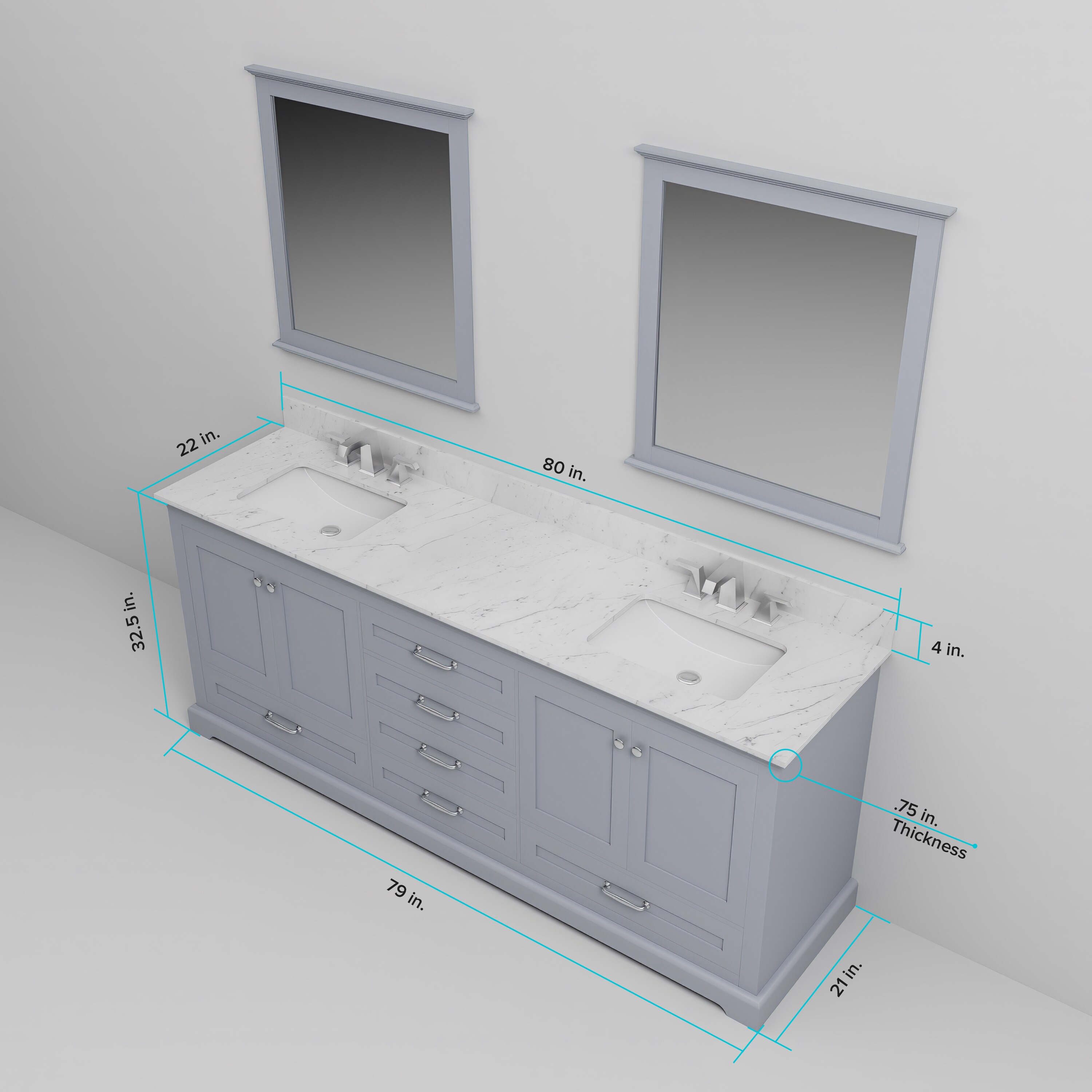 Lexora LVD80DB311 Bath-Vanity-Combo - View #10