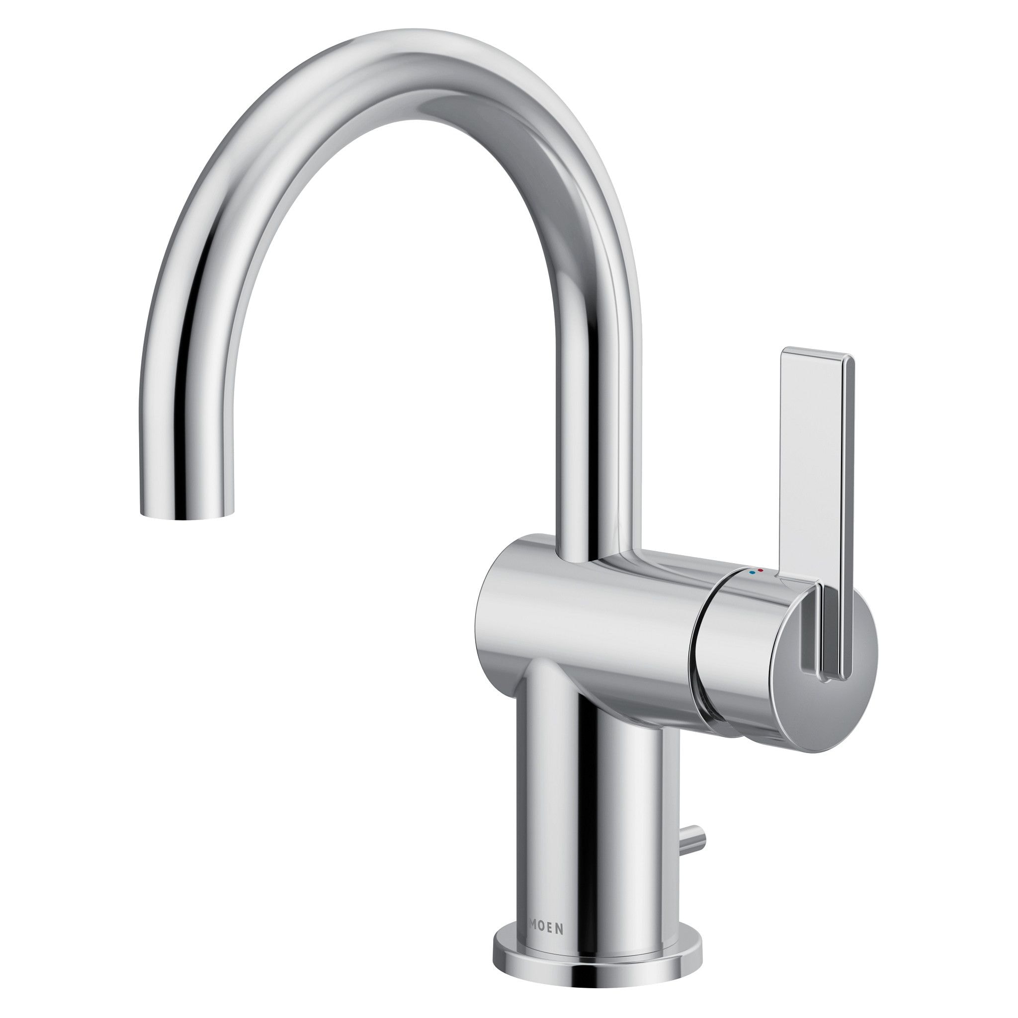 Cia Chrome Single Hole Modern Bathroom Faucet with Drain Assembly