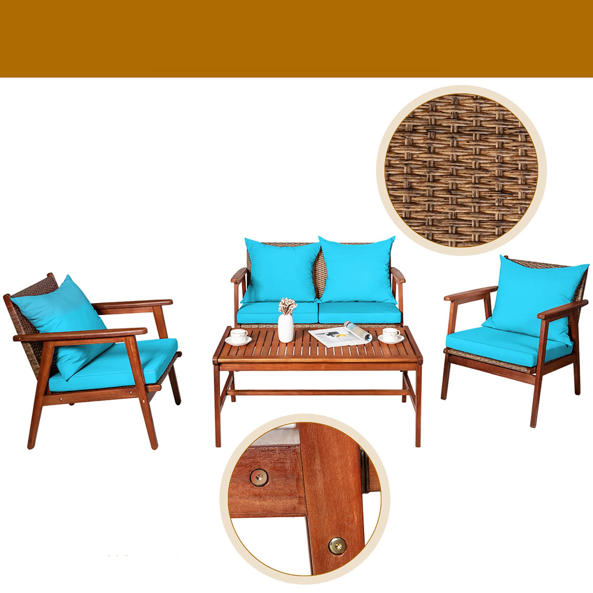 Costway HW68969TU+ Patio-Conversation-Sets - View #2