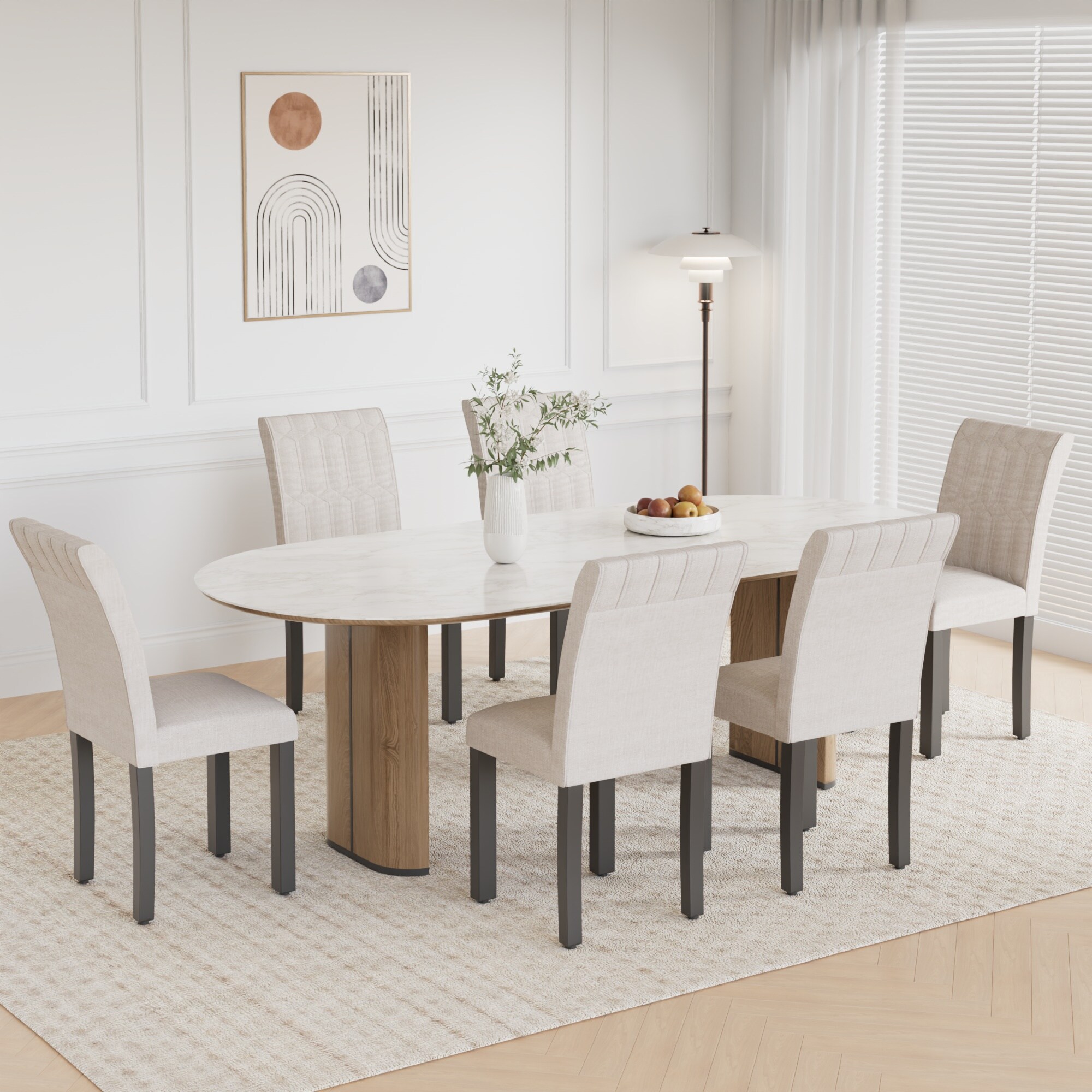Vecelo LOE-DC05-BGE-2P Dining-Chairs - View #9