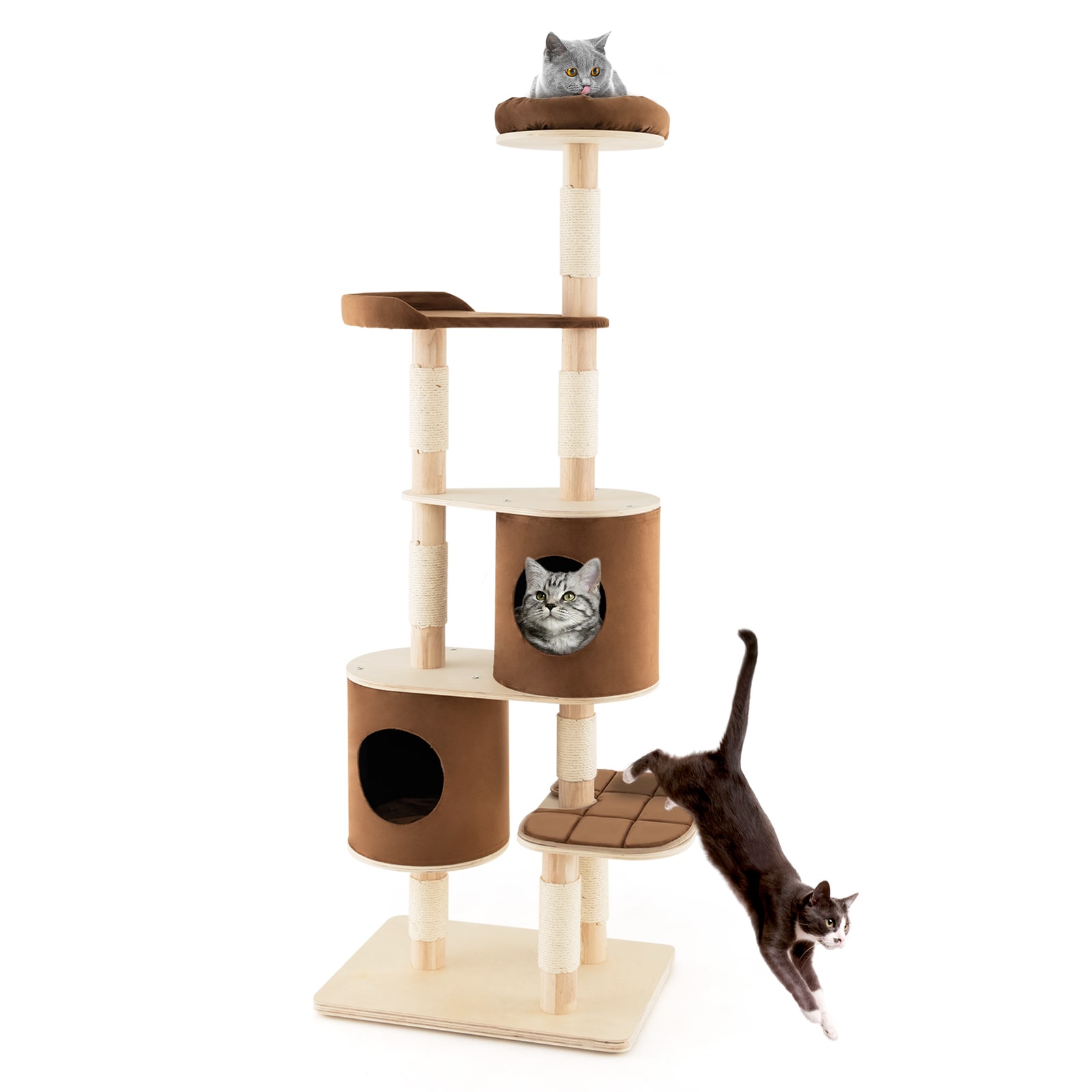 LIVIZA CTJ10070BN 74-Inches x 19-Inches Brown Cat Tree
