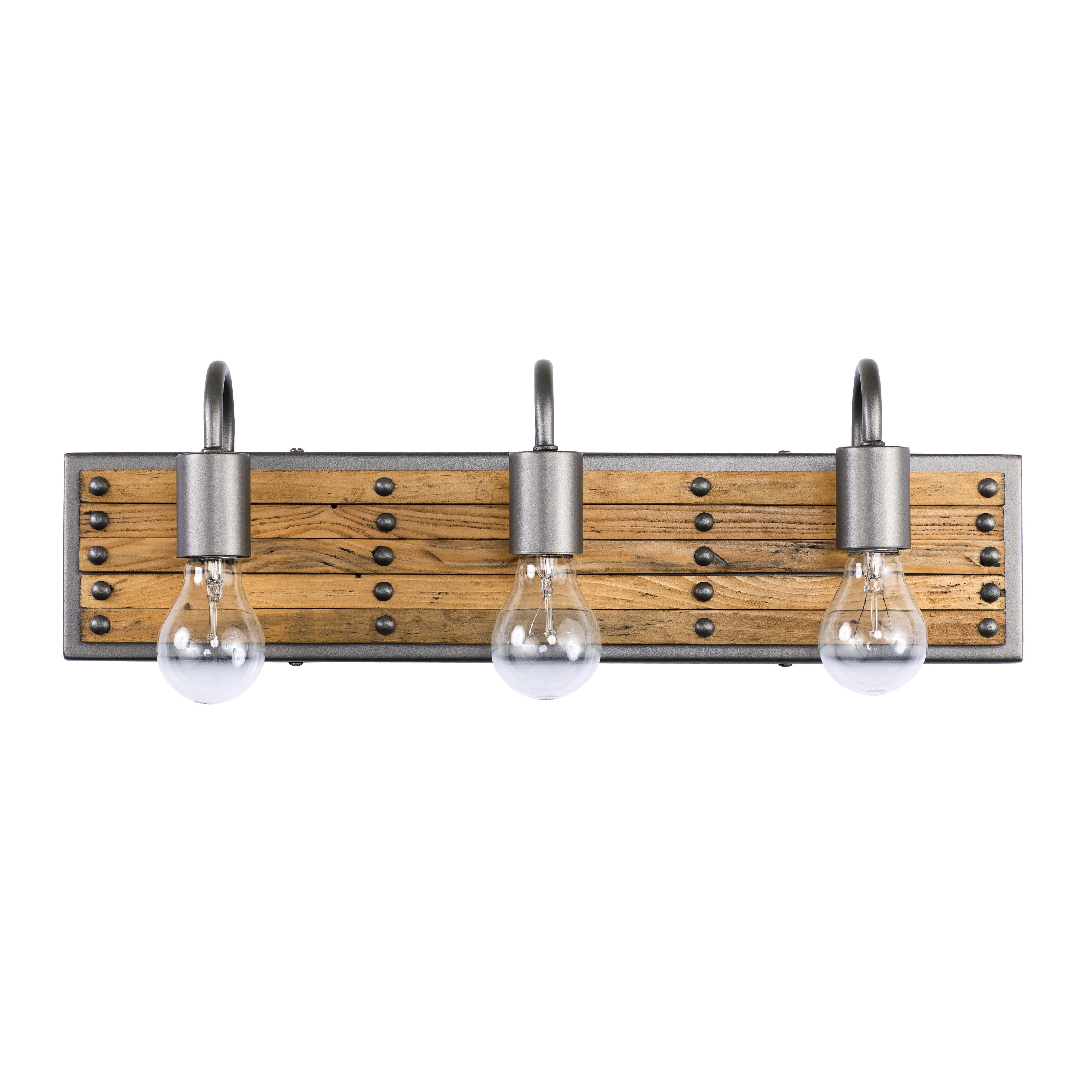 Ella Jane New Bronze 3-Light Bath Vanity with Recycled Wood