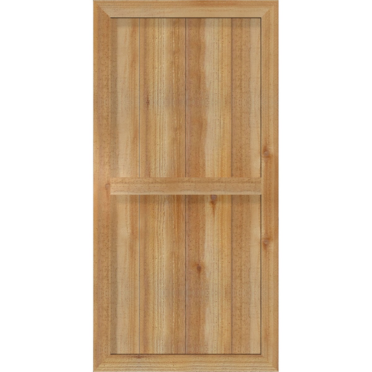 Ekena Millwork RBF06S21X043RWR 21.5-in W x 43-in H Unfinished Paintable/Stainable Board and batten Framed Wood Exterior Shutters ( 2 -Pack )