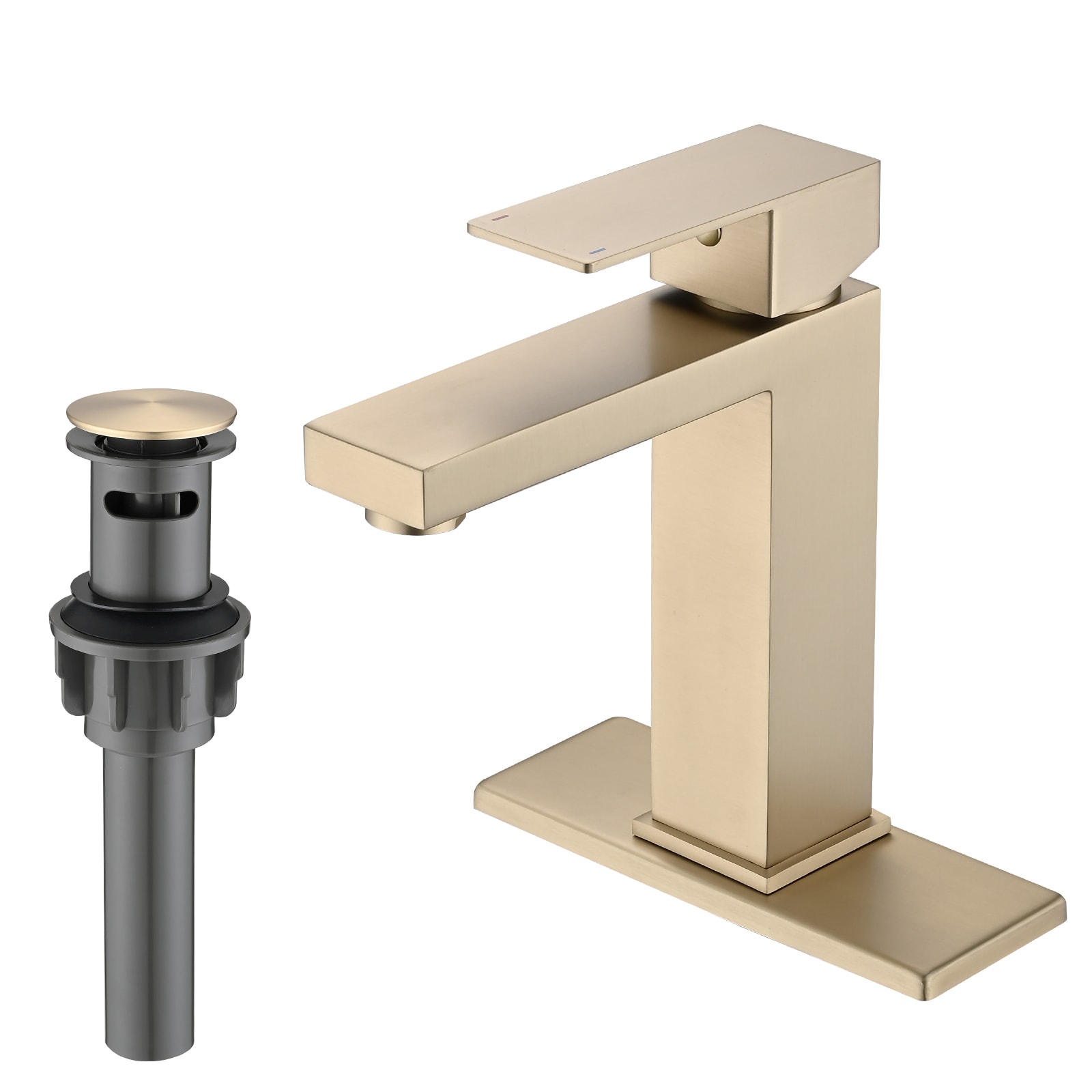 UCLIMAA Modern Stainless Steel Bathroom Faucet with Pop Up Drain