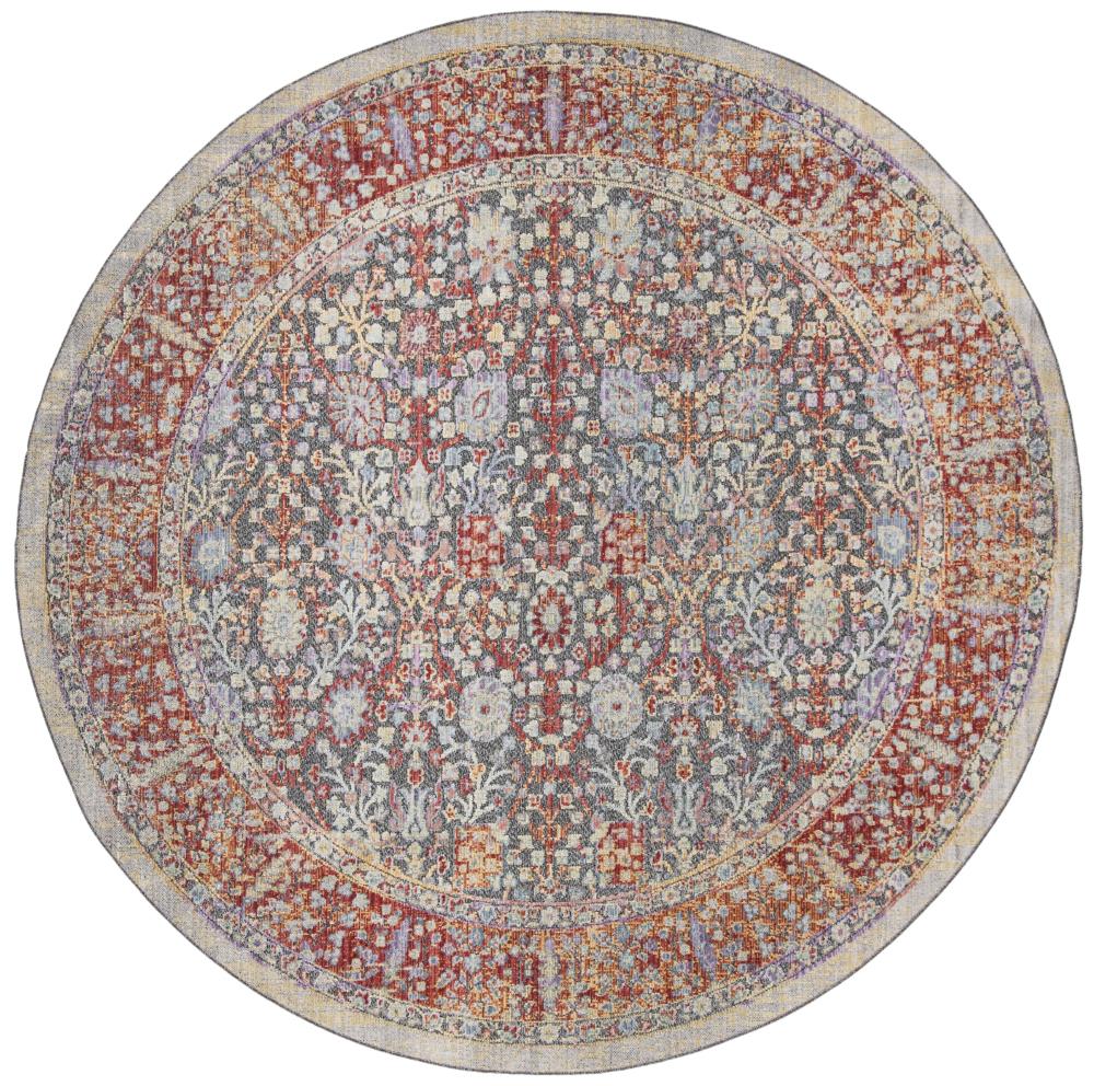 Safavieh PRV183Q-7R Provance Angoul 7 x 7 (ft) Loomed Synthetic Red/Black Round Indoor Floral/Botanical Vintage Area rug