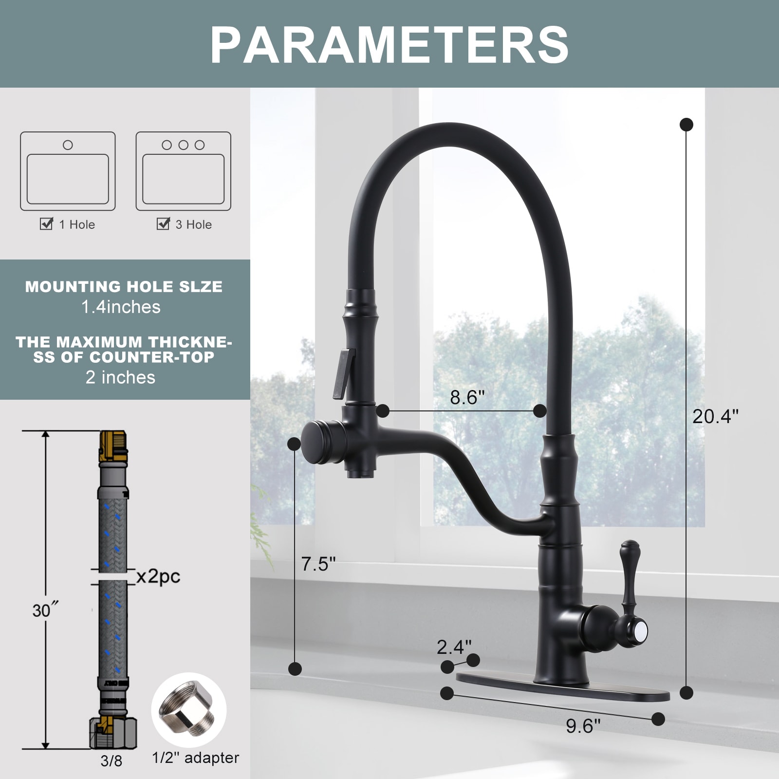 WOWOW 2312200B-LW Kitchen-Faucets - View #6