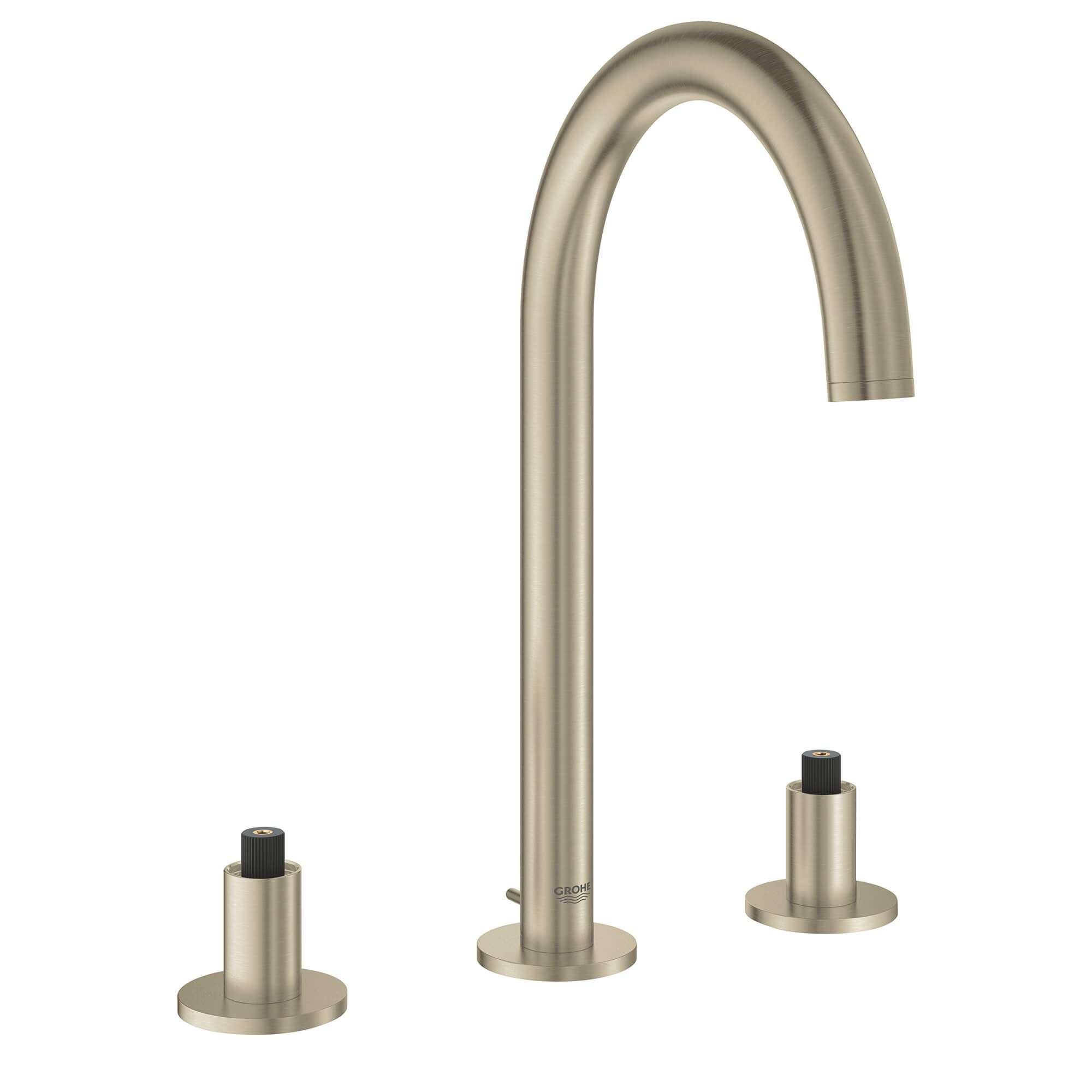 Atrio New Brushed Nickel 8-in widespread 2-handle WaterSense Bathroom Sink Faucet with Drain | - GROHE 20069EN3