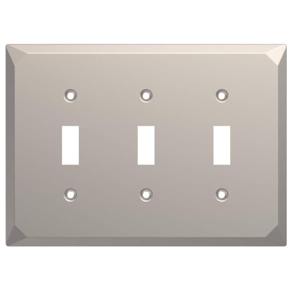 Brainerd W35854-SN-U Mornington 3 -Gang Standard Size Satin nickel Steel Indoor Toggle Wall Plate