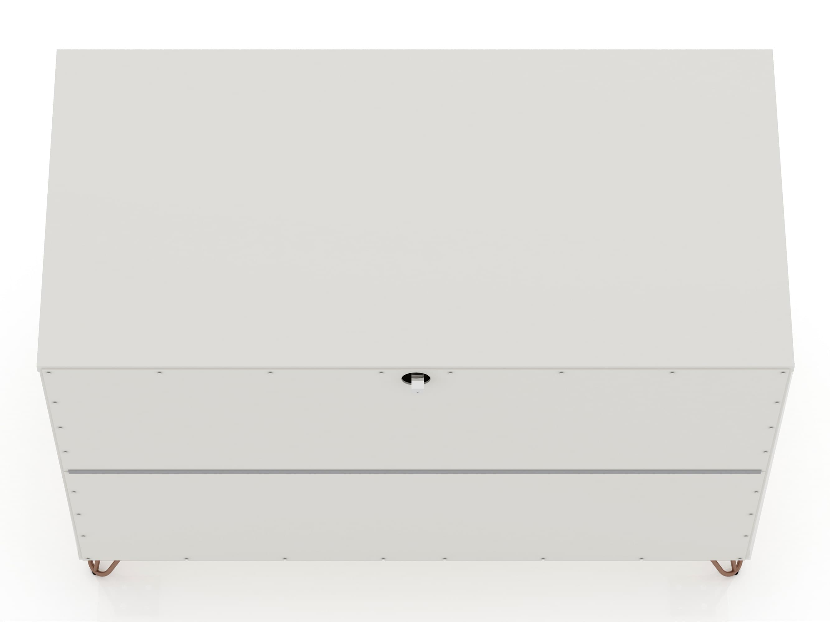Set of 2 Off-White Mid-Century Modern 3-Drawer Dressers