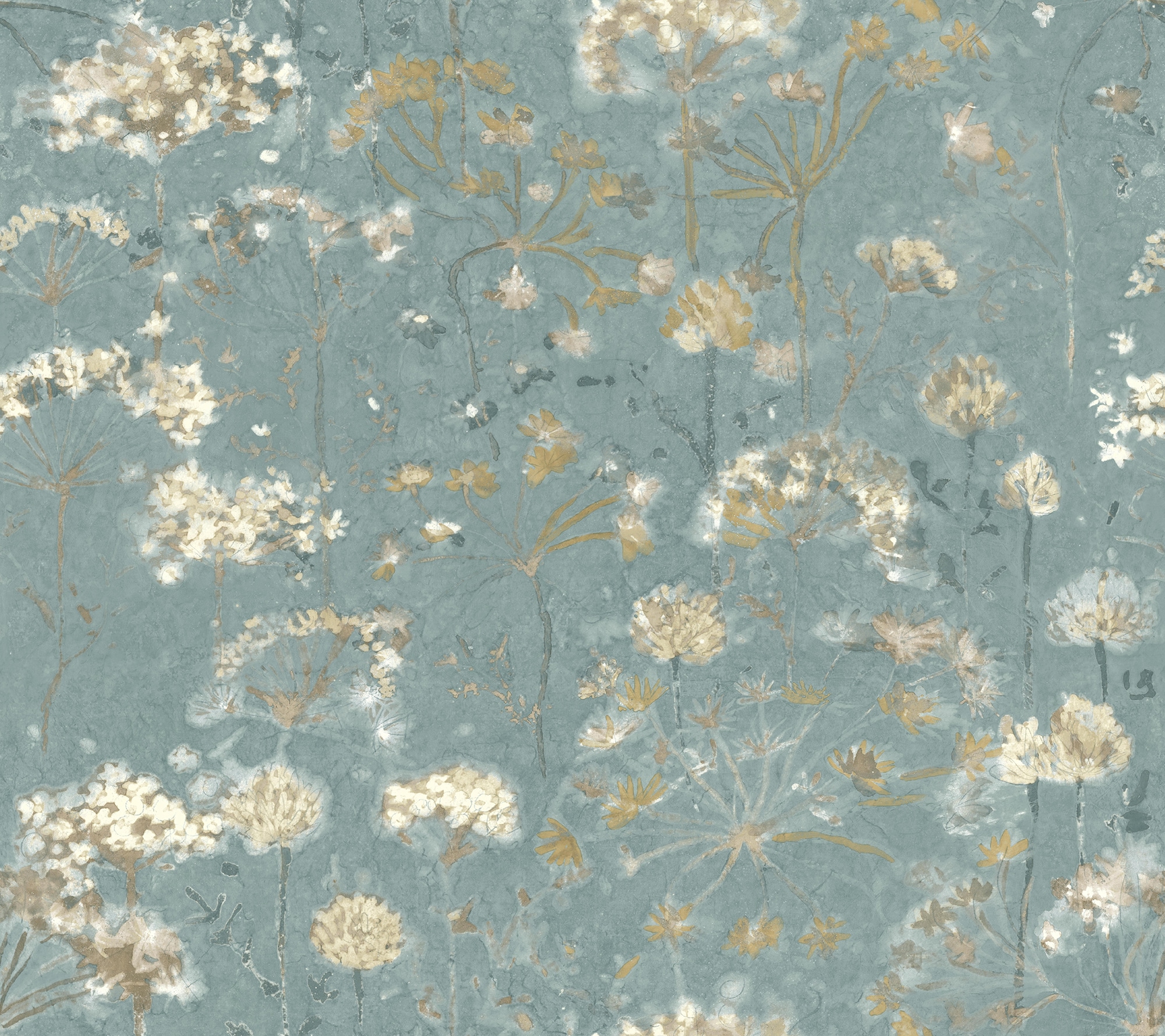 Blue Floral Self-Adhesive Removable Wallpaper Roll