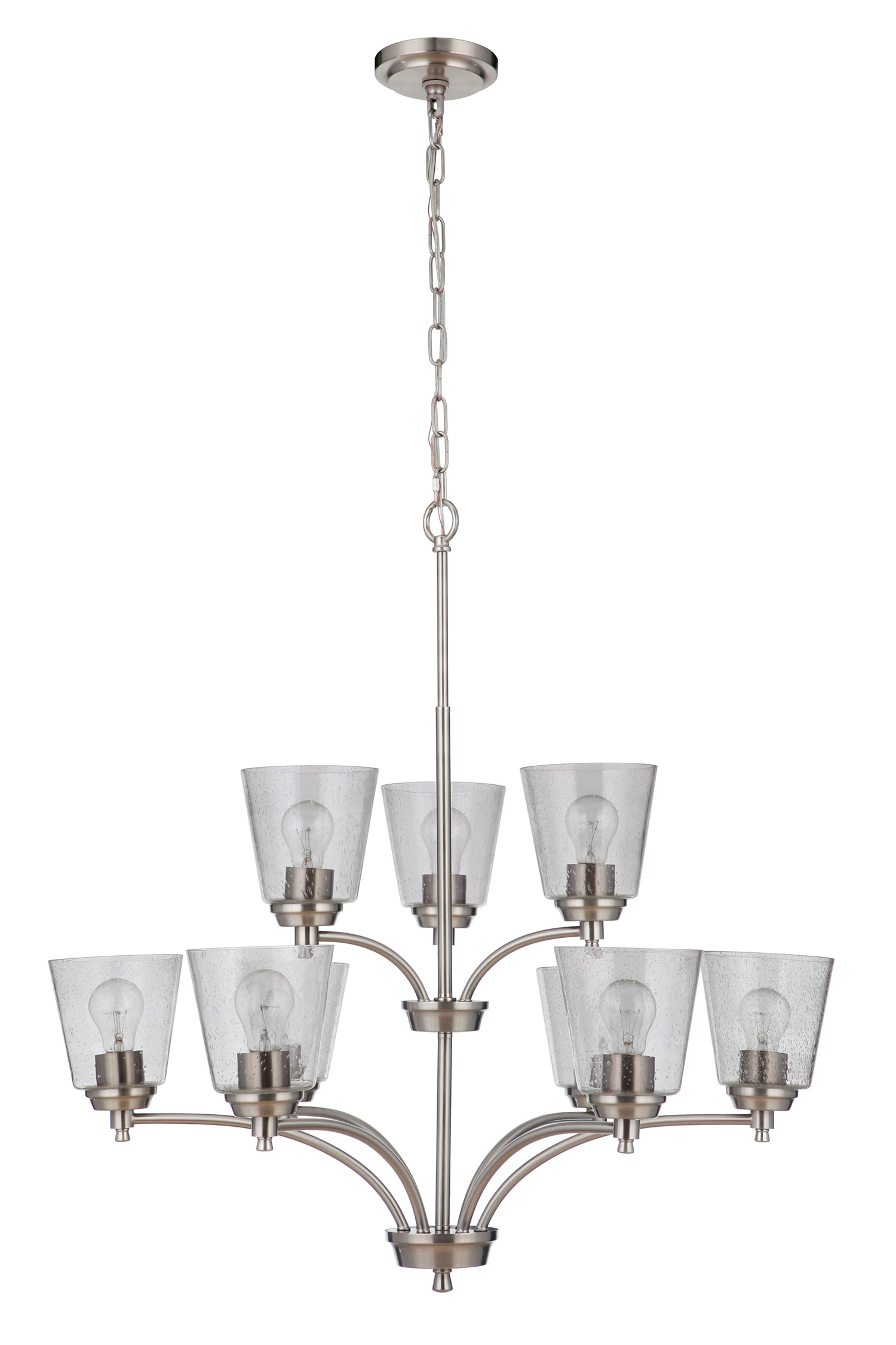 Craftmade 50229-BNK Tyler 9 -Light Brushed Nickel Transitional For Use in Bedrooms, Dining Rooms, Foyers, Kitchens, Living Rooms Chandelier