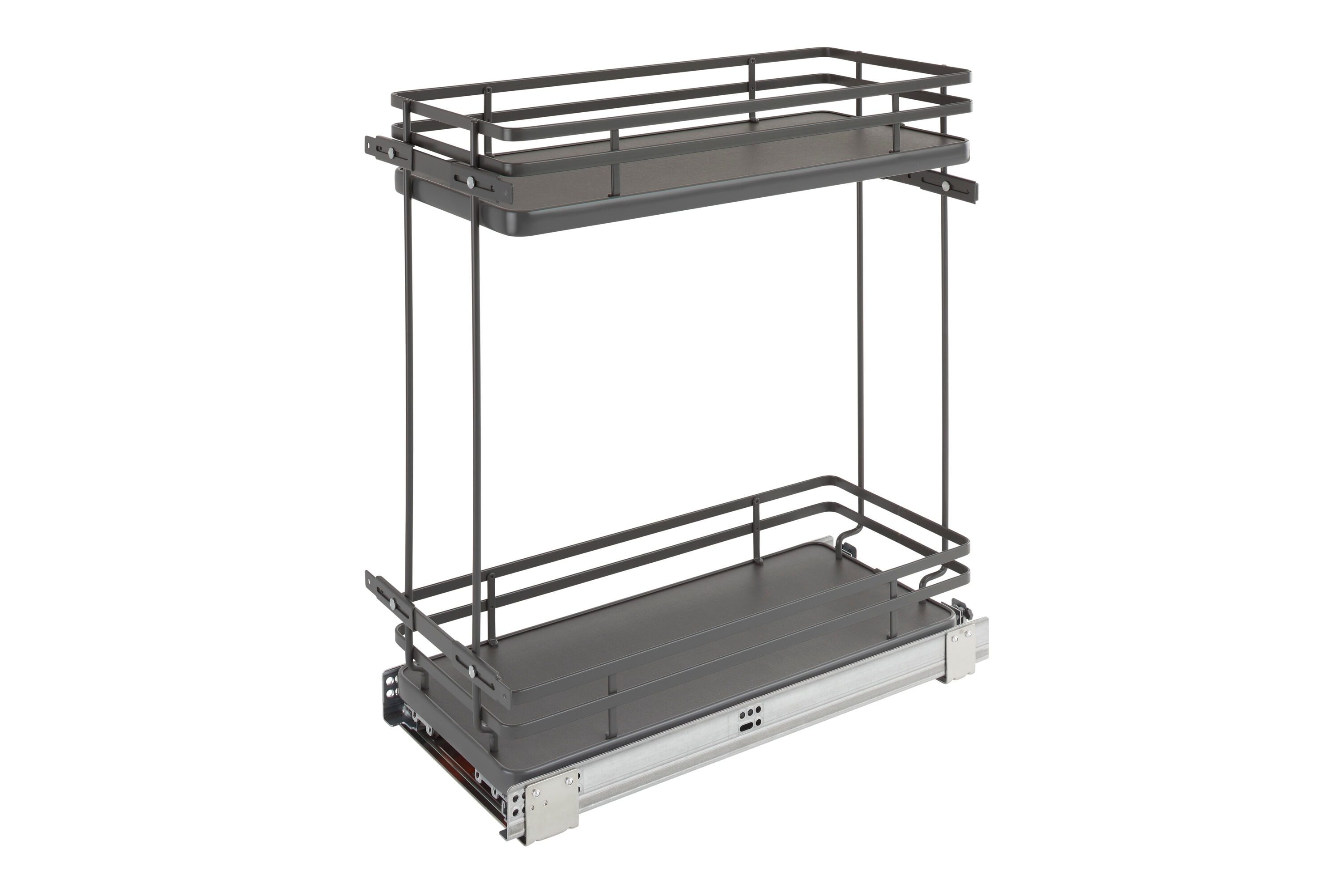 Rev-A-Shelf 5322-BCSC-9-FOG 10.5-in W x 24-in H x 21.69-in D 2 -Tier Cabinet-mount Gray Metal Soft Close Pull-out Sliding shelf kit