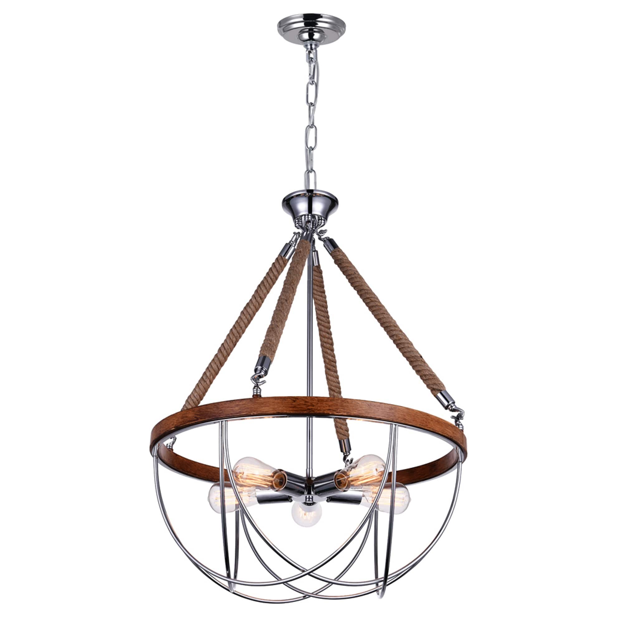 CWI Lighting 9965P24-5-601 Parana 5 -Light Chrome Rustic For Use in Bathrooms, Bedrooms, Dining Rooms, Foyers, Kitchens, Living Rooms Chandelier