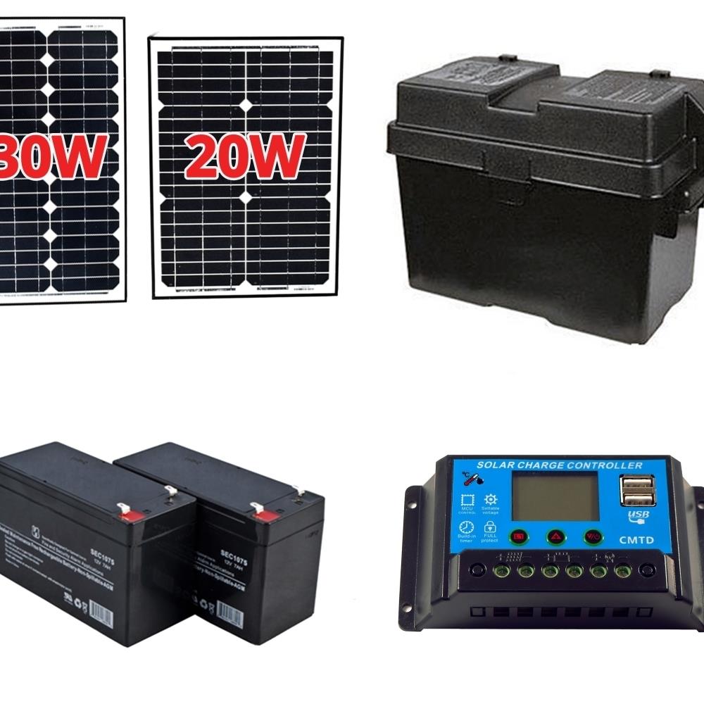 ALEKO ALKO5715  SK20W-UNB Solar Kit for Gate Opener-50W 24V Solar Panels, Batteries Charge Controller