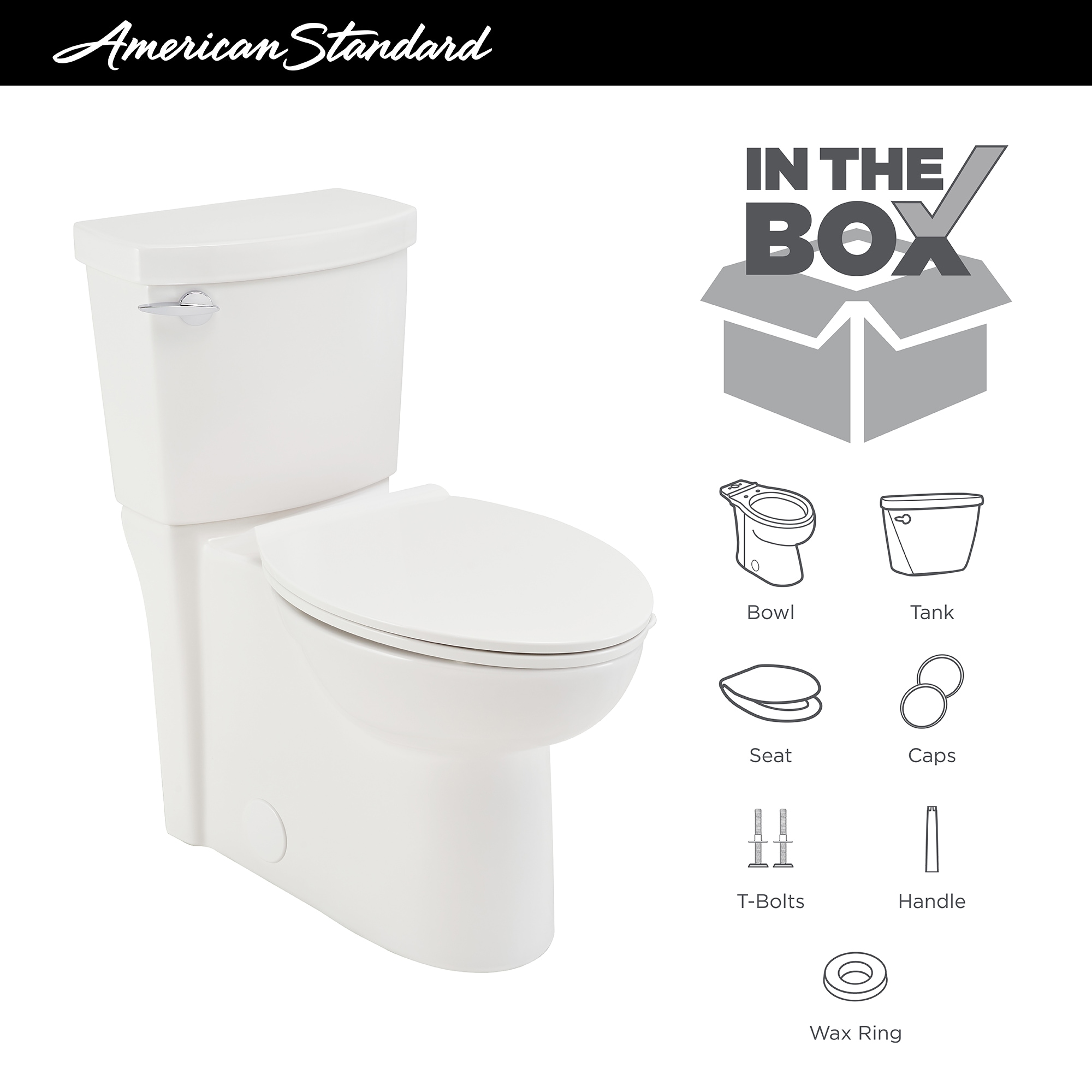 American standard clean white elongated chair height 2 piece watersense