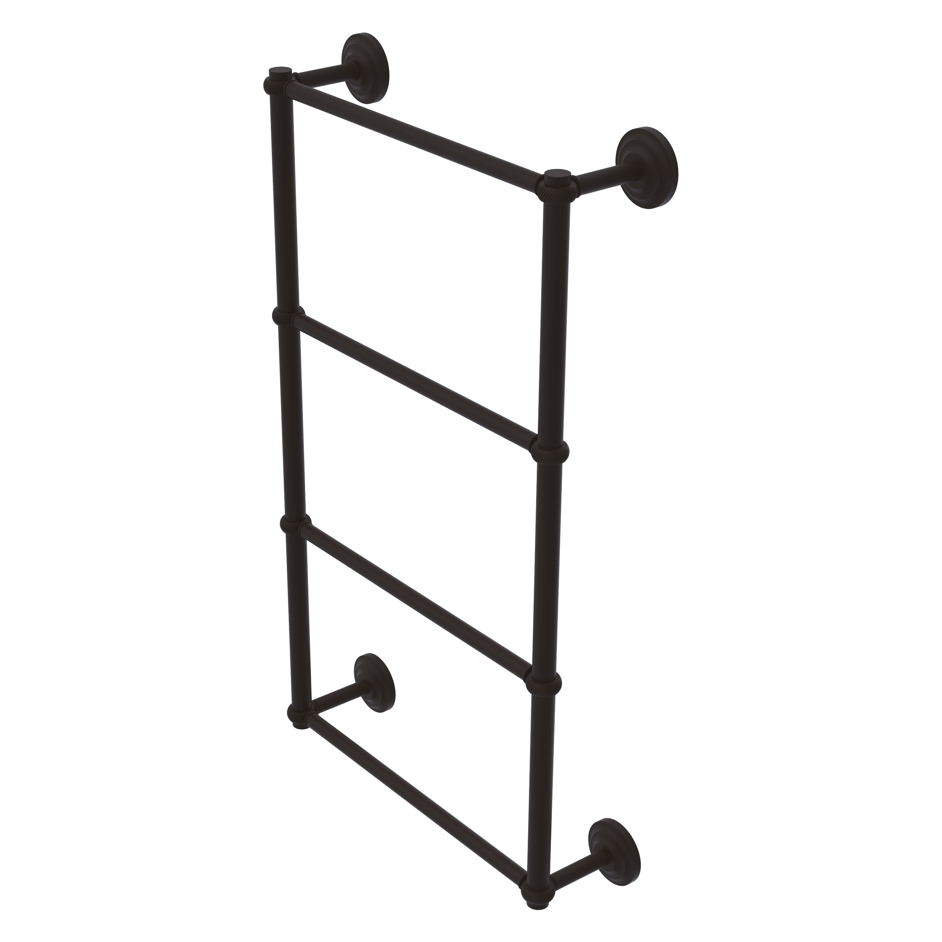 Allied Brass QN-28T-24-ORB Que New 24-in double Oil-rubbed bronze Wall mount 4-tier Towel Bar