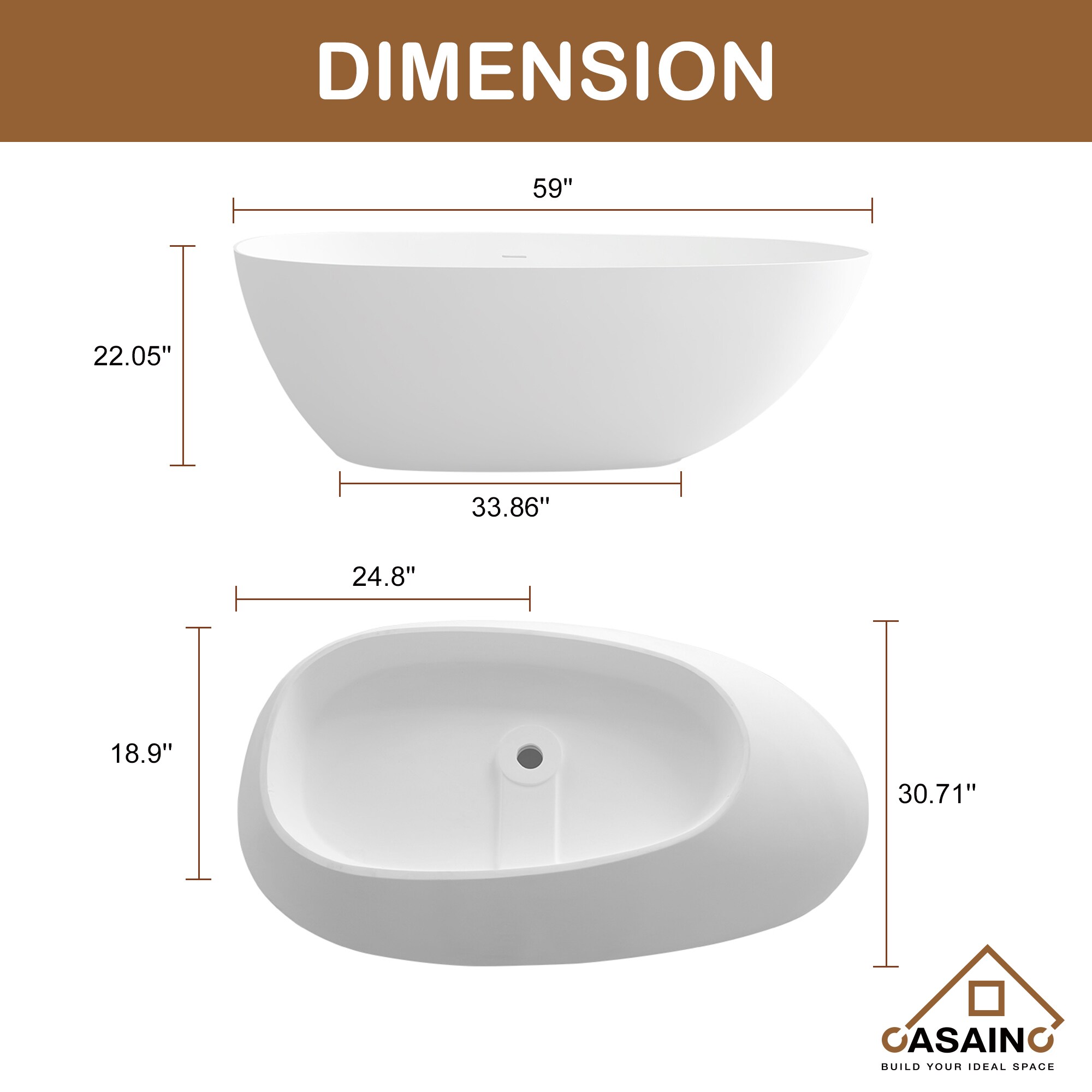 CASAINC CA-TC-8318 bathtubs - View #11