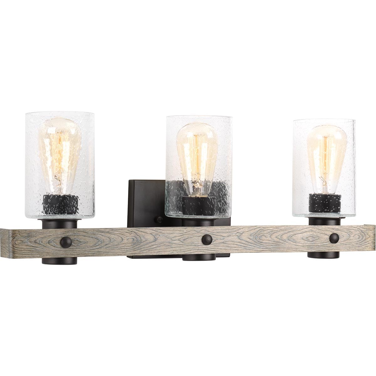 Progress Lighting P300125-143 Gulliver 24-in 3 -Light Black Farmhouse Vanity light
