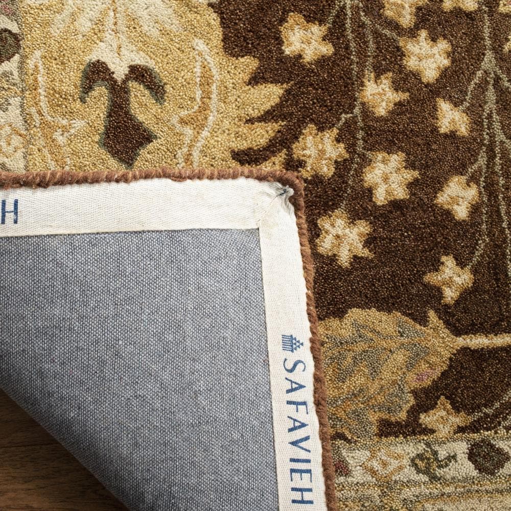 Hand-Tufted Brown and Beige Wool 4' x 6' Rectangular Rug