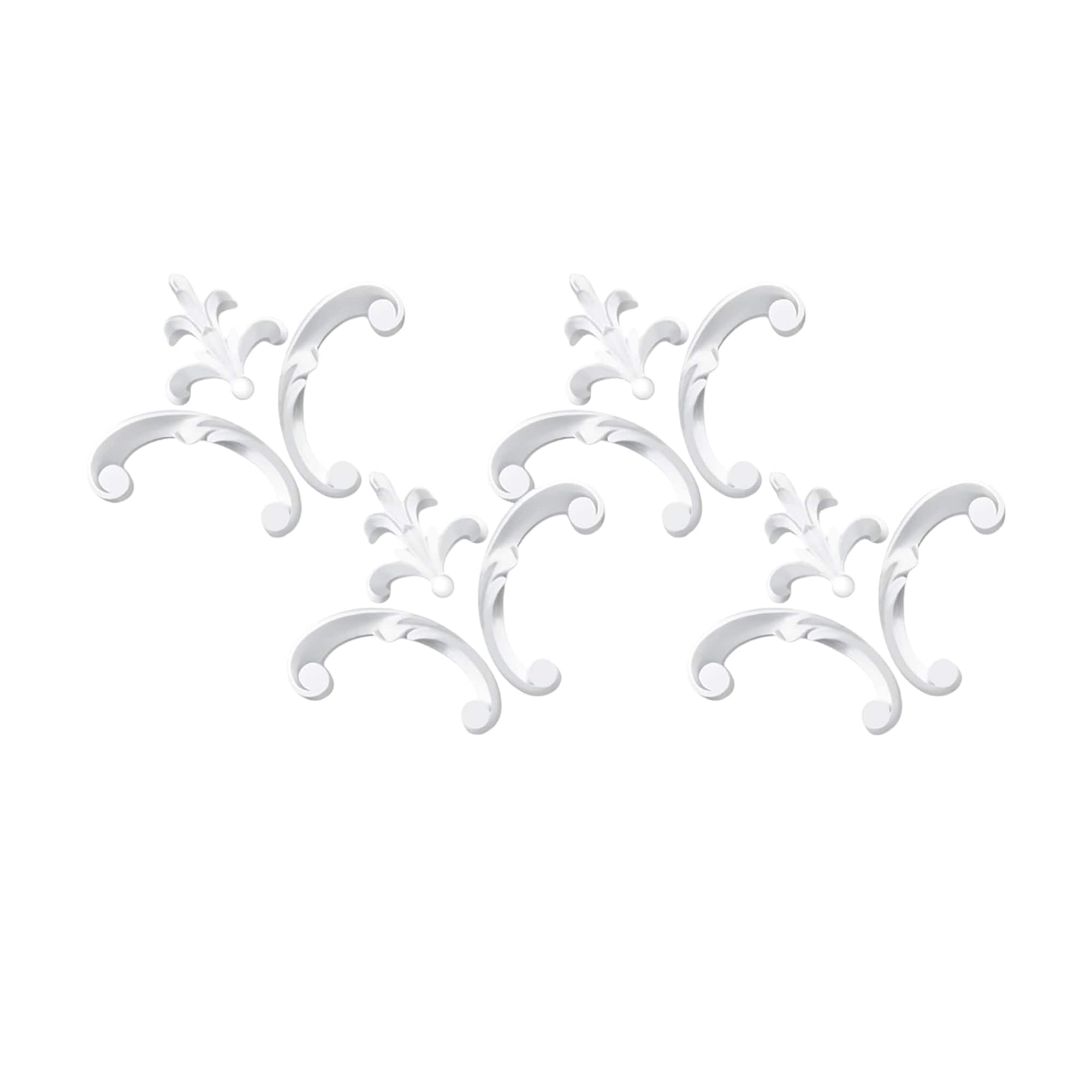 Etokfoks  4 piece French style corner wall molding wainscoting panels flora moulding corners kit for frames decor fleur de lis