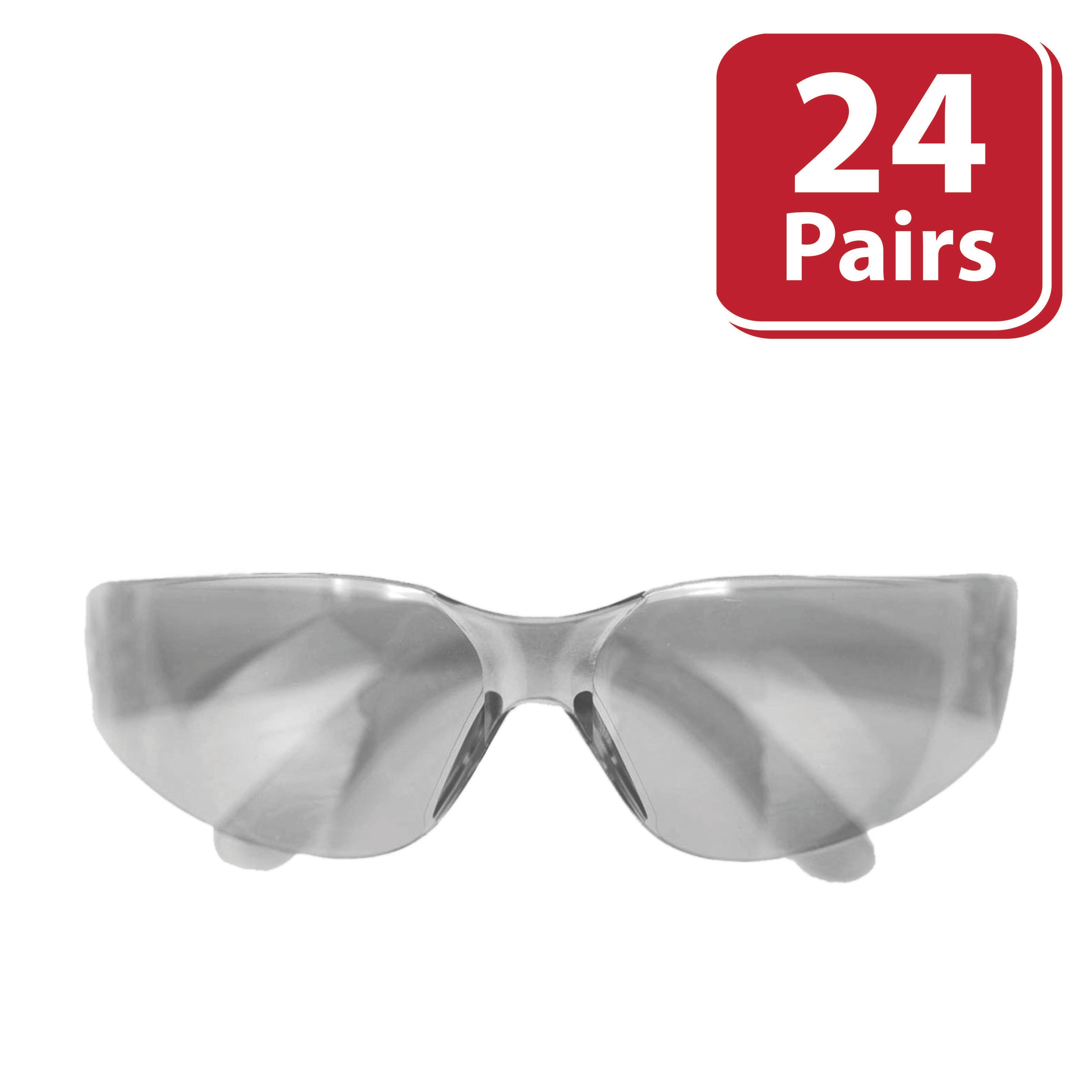 BISON LIFE SH-CR-CLCT-SG10GY-24 24-Pack, Crystal Grey Polycarbonate Safety Glasses
