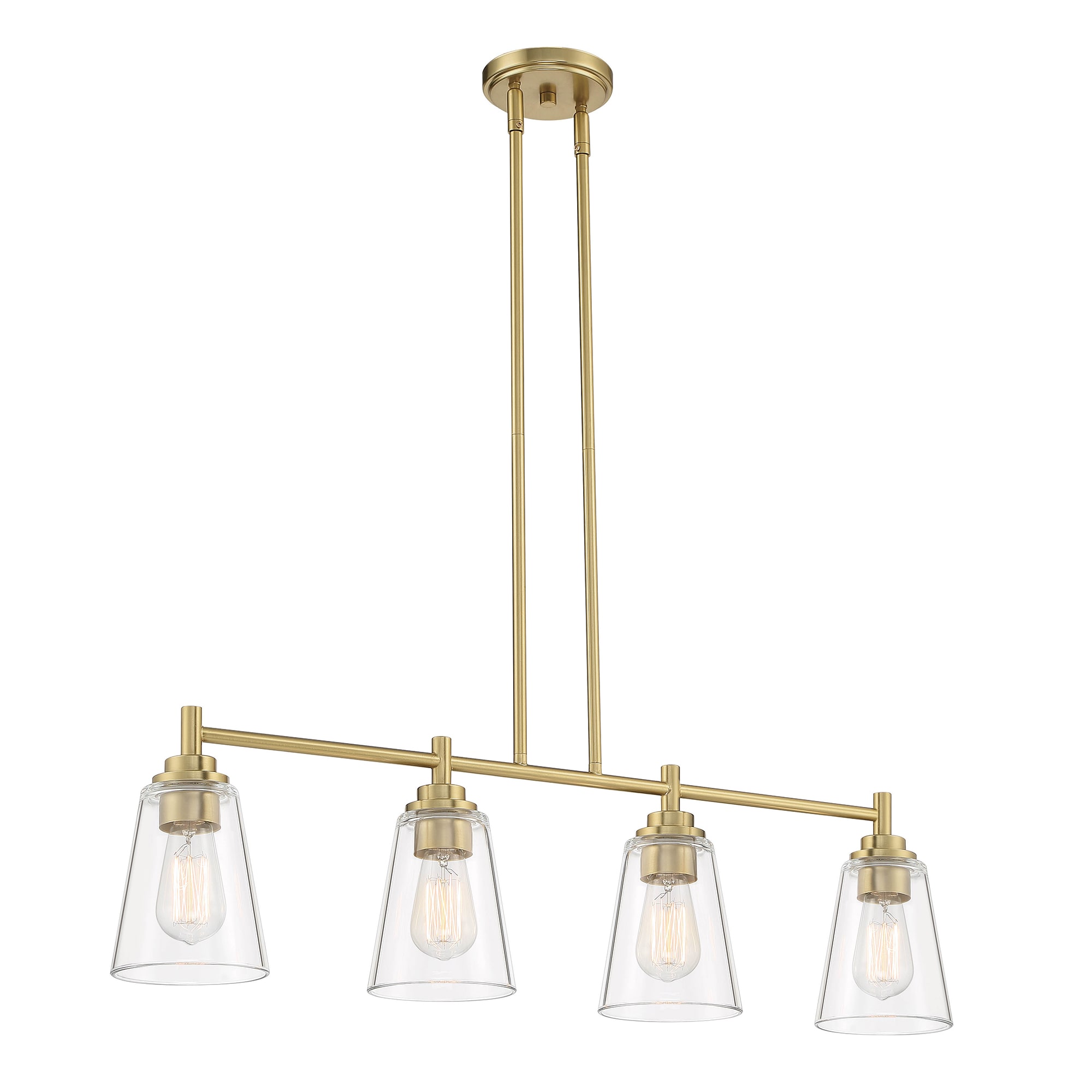 Westin 34'' Brushed Gold Modern Indoor/Outdoor Island Light with Clear Glass