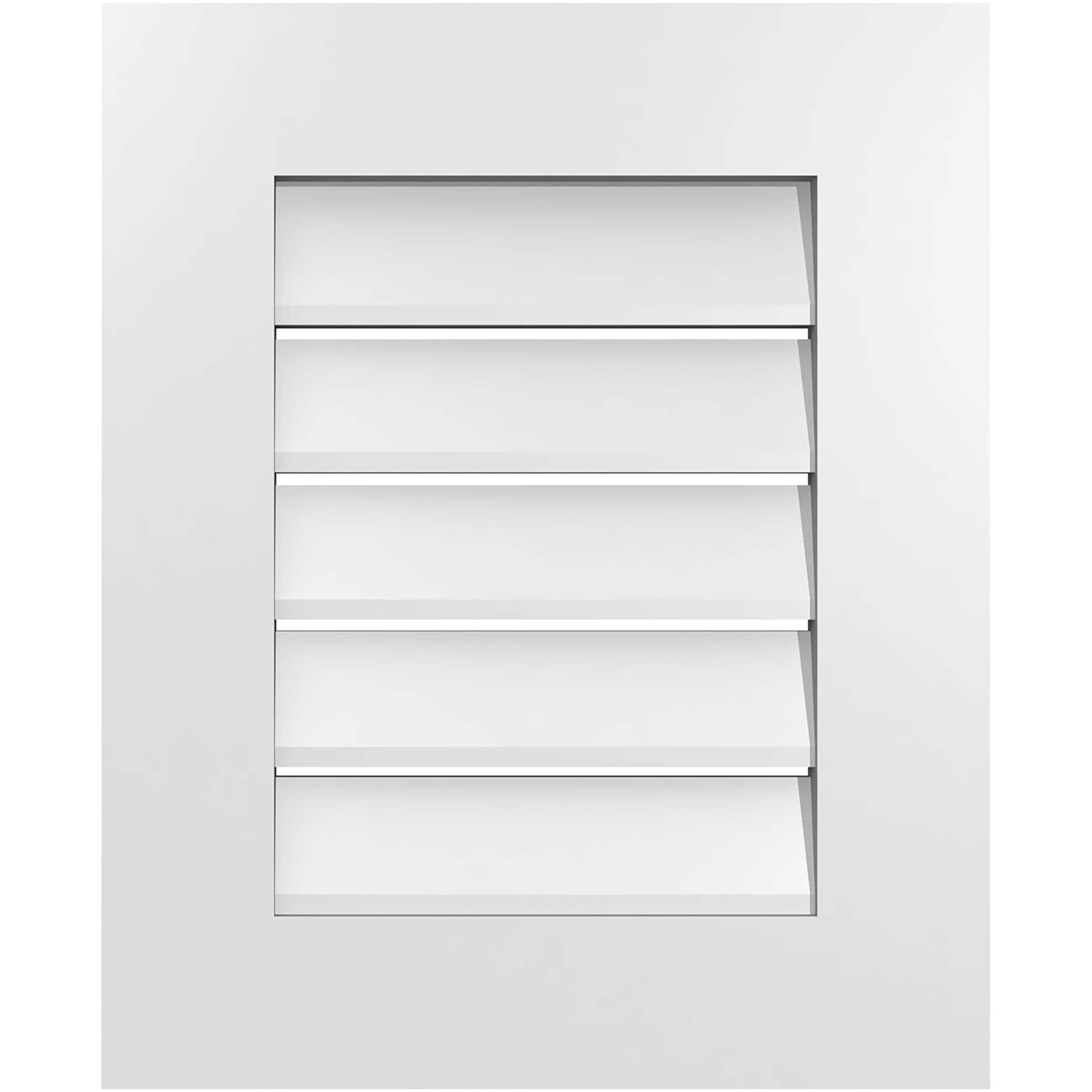 Ekena Millwork GVPVE18X2201SF 18-Inches x 22-Inches Off-white Rectangle PVC Gable Louver Vent