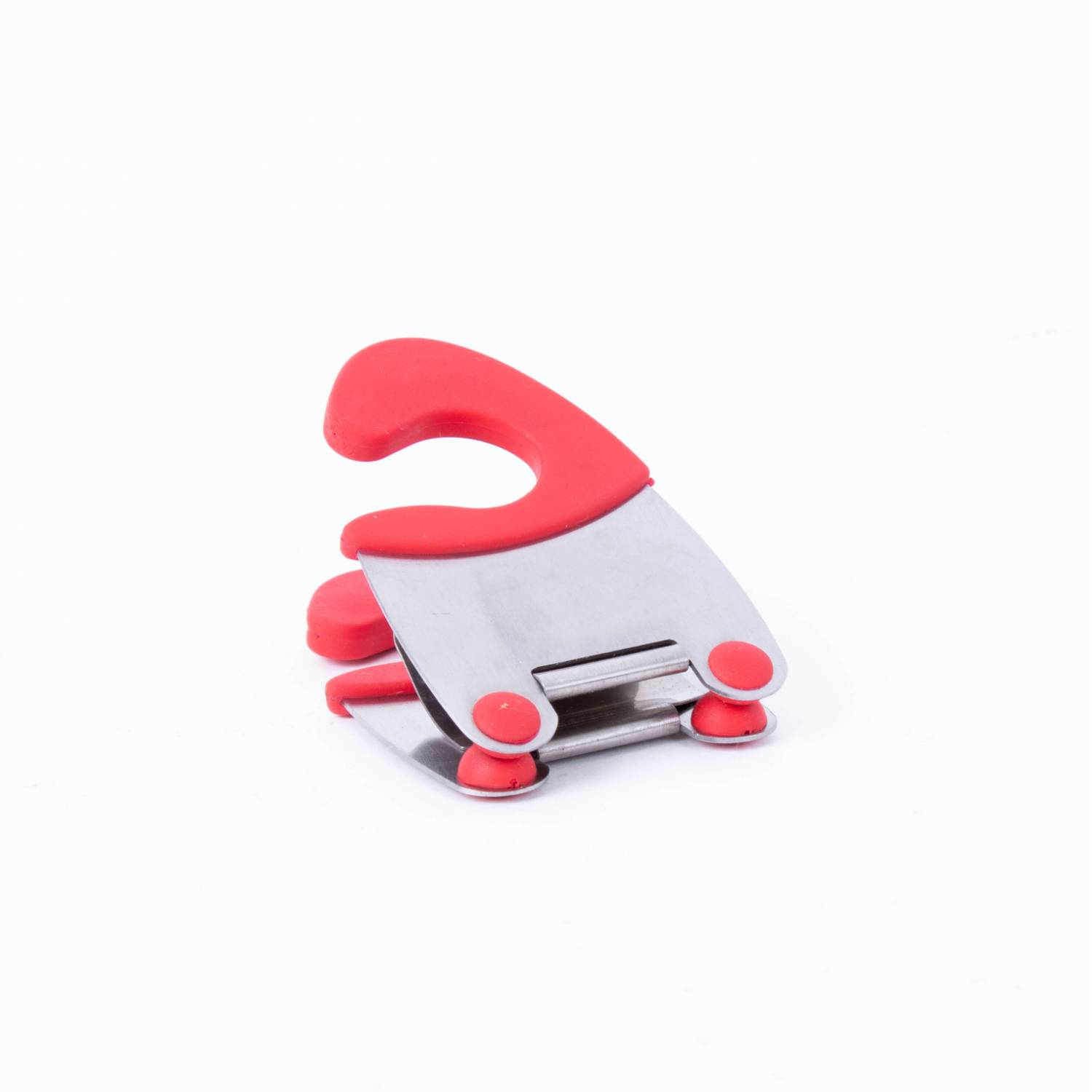 Lehman's Lehmans Pot Clip Spoon Rest Clamp - Stainless Steel and Rubber Grip - Red
