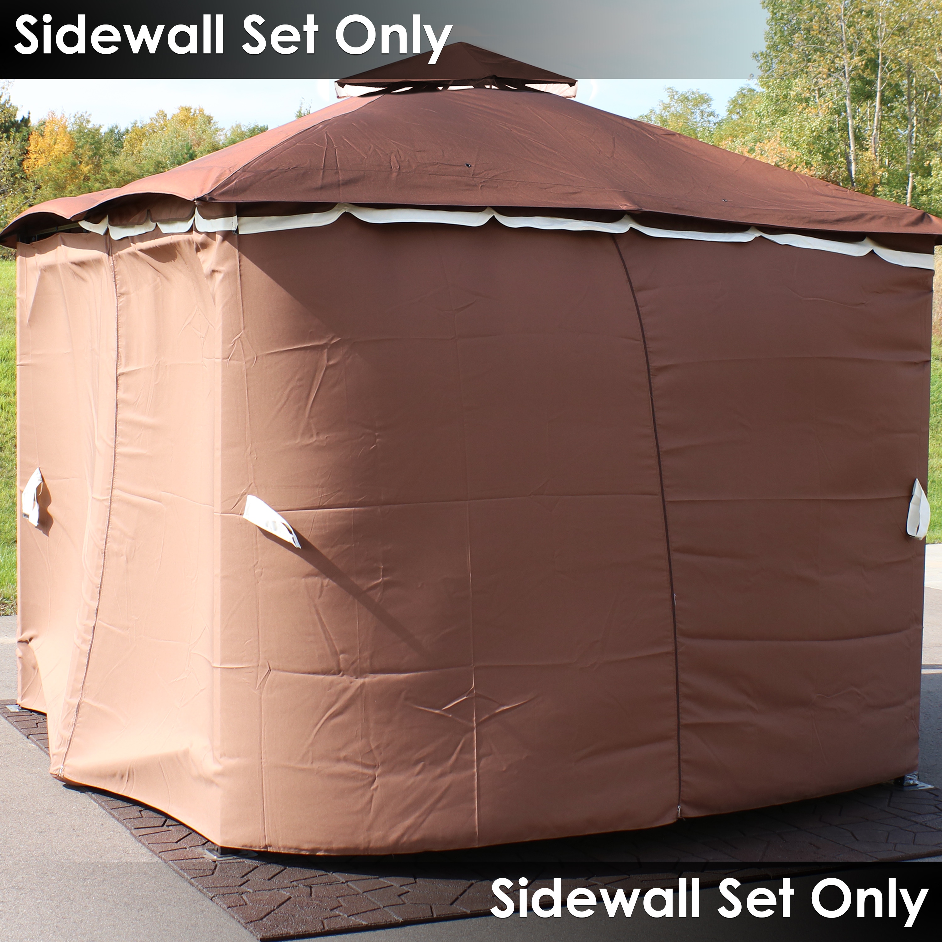 Sunnydaze Decor CRE-144 103-Inches x 0.10-Inches Brown Gazebo curtains