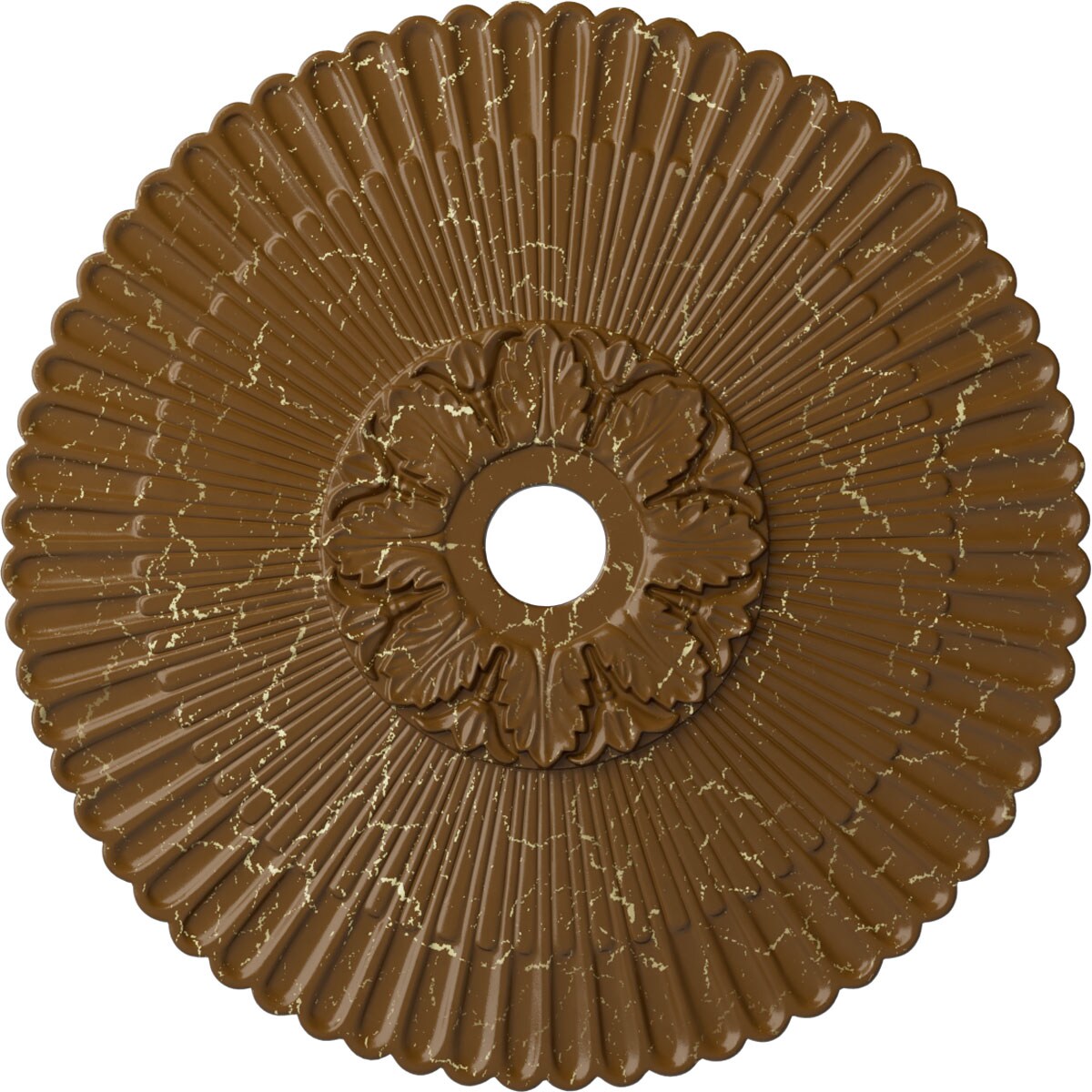 Ekena Millwork CM36MESTC Melonie 36.25-in W x 36.25-in L Painted Smokey Topaz Crackle Polyurethane Whole Ceiling Medallion